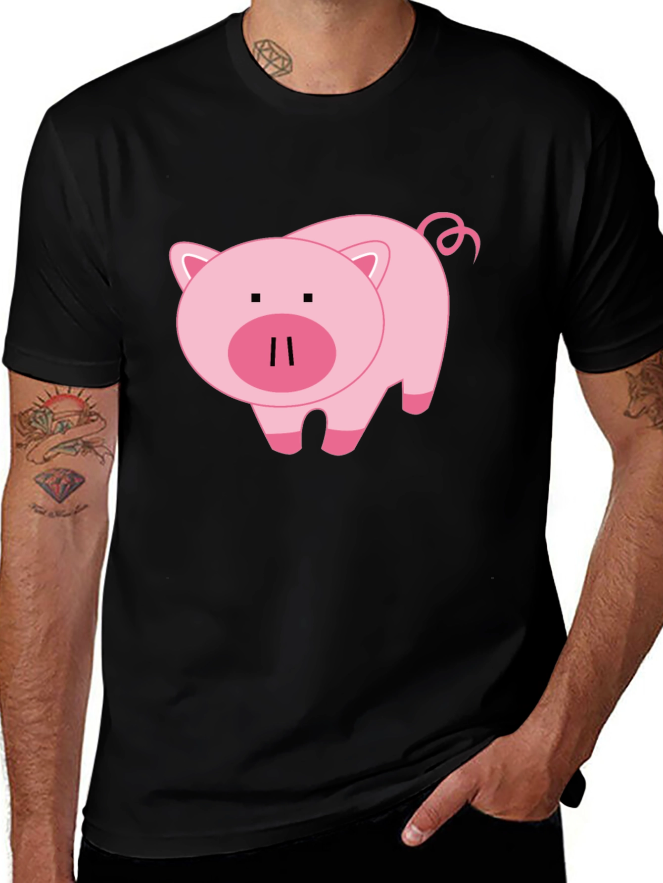 Variant 9 of Pig Graphic Black T-Shirt