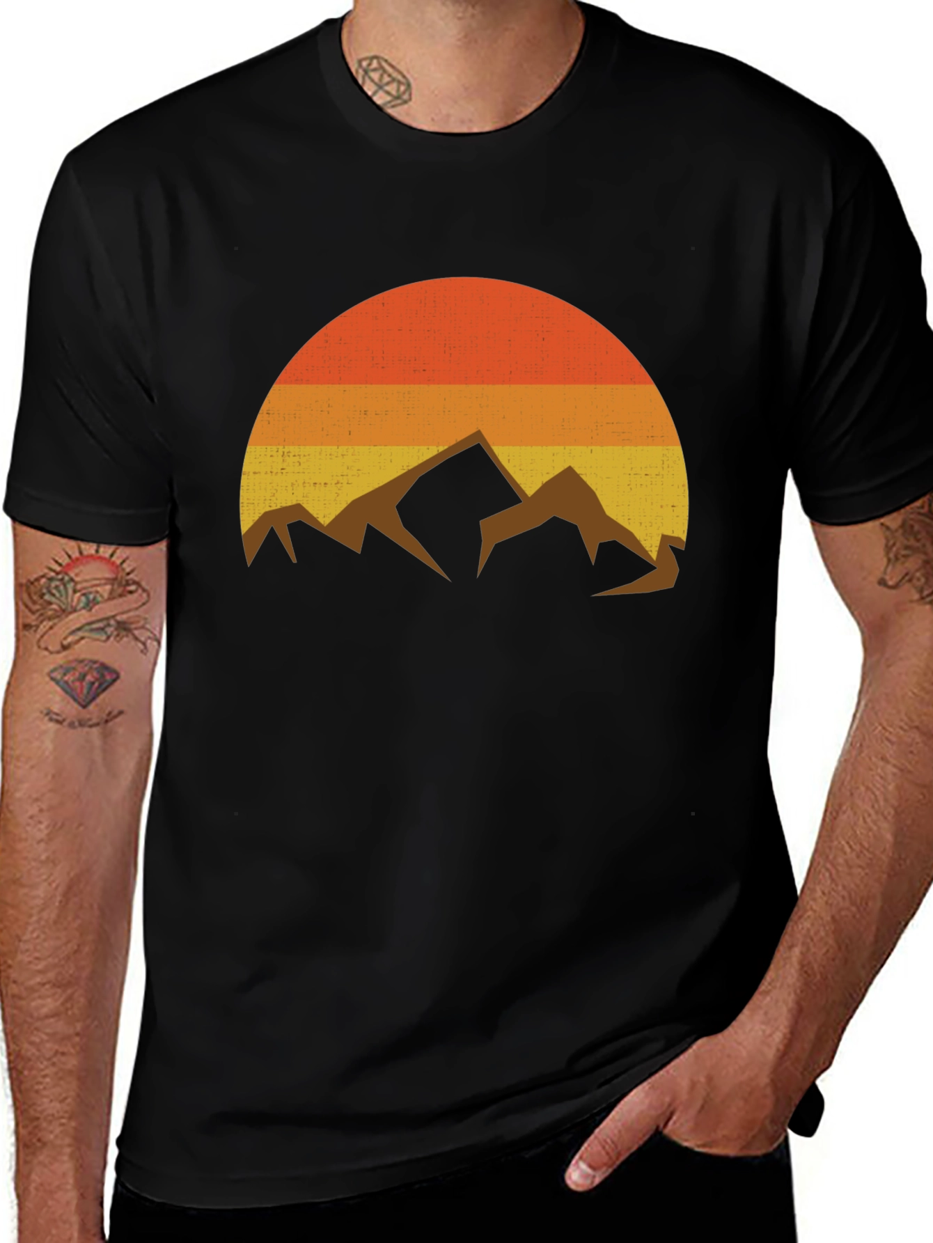 Variant 29 of Retro Mountain Sunset Graphic Tee