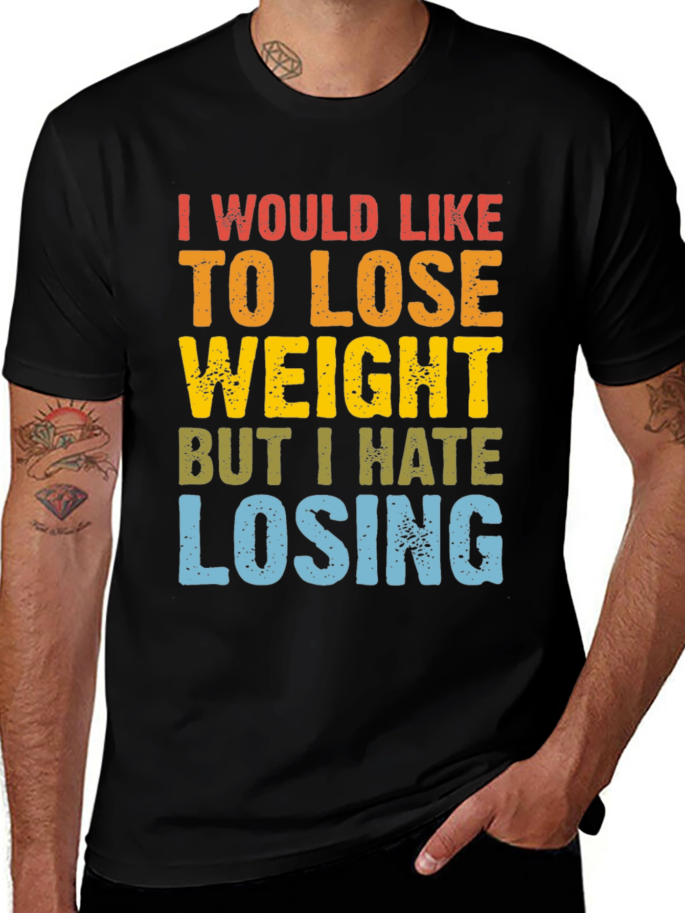 Variant 12 of Funny Weight Loss T-Shirt - I Hate Losing