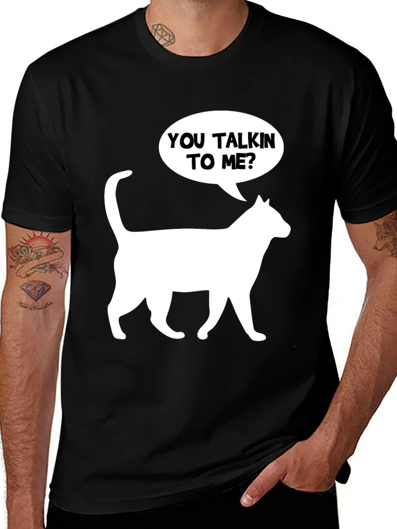 Black You Talkin' to Me? Cat T-Shirt main image