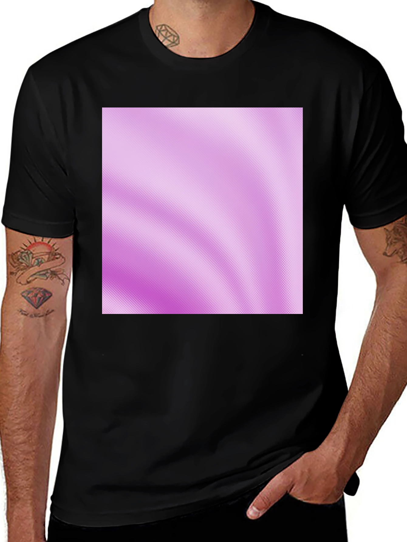 Variant 29 of Stylish Black Crew Neck Tee with Pattern