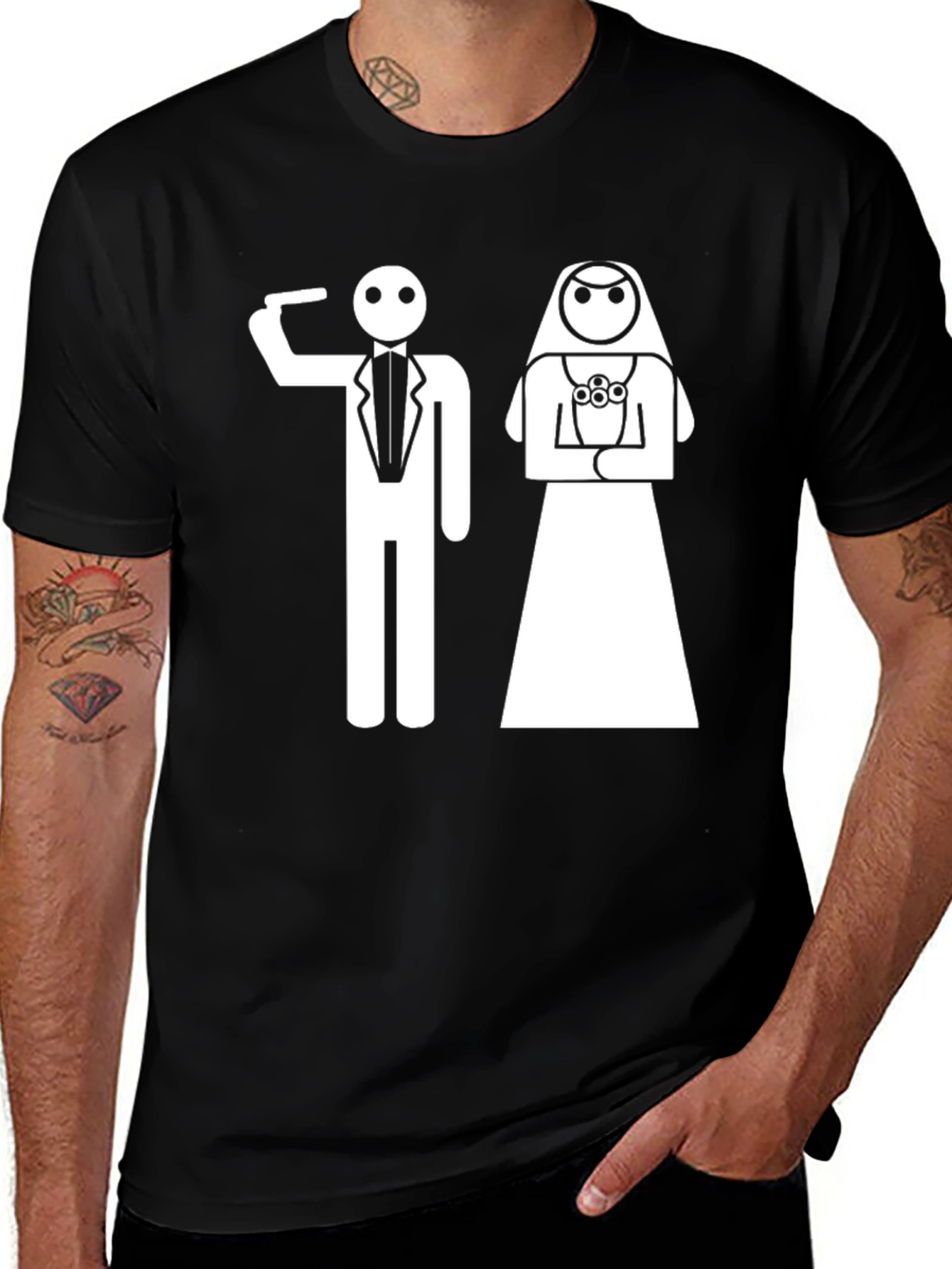 Variant 5 of Wedding Graphic Tee - Groom & Bride
