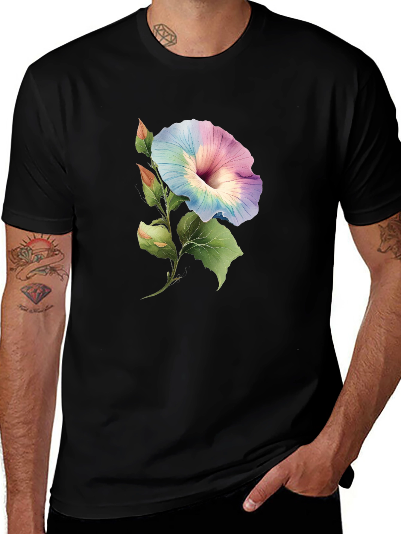 Variant 19 of Floral Watercolor Graphic Tee - Modern Botanical Design