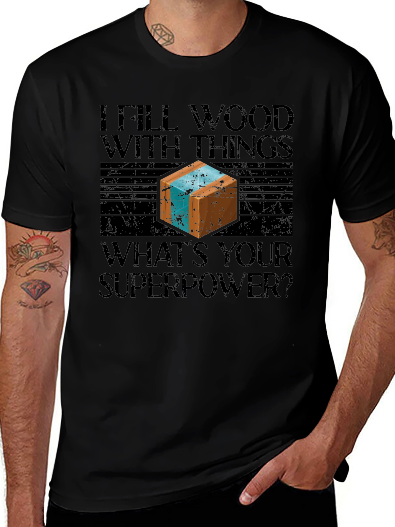 Variant 25 of I Fill Wood With Things Men's Graphic T-Shirt