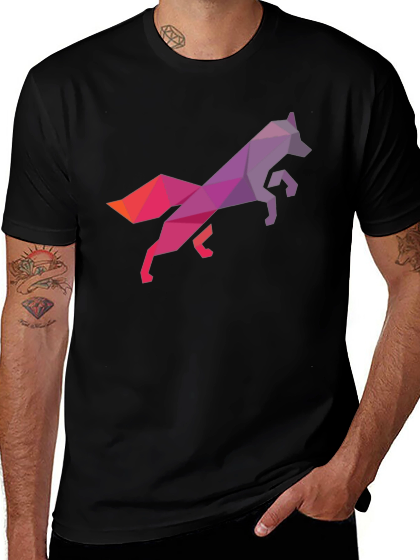 Variant 27 of Geometric Fox Graphic Tee - Modern Style