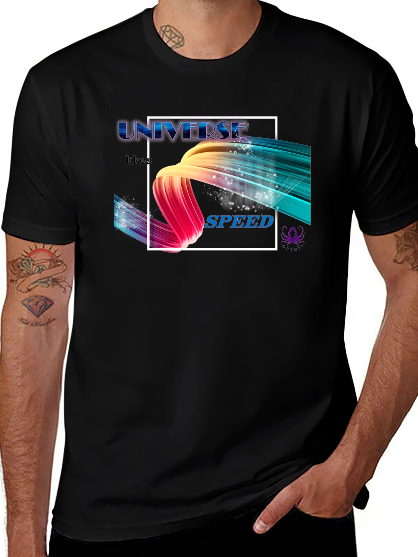 Variant 16 of Universe Speed Graphic Black T-Shirt
