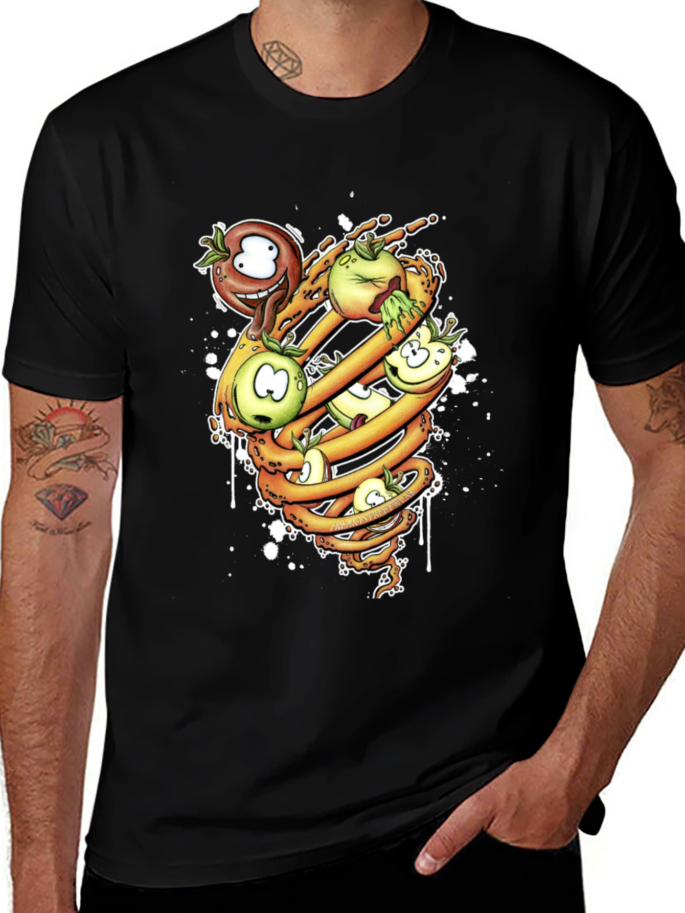 Cartoon Apple Spiral T-Shirt