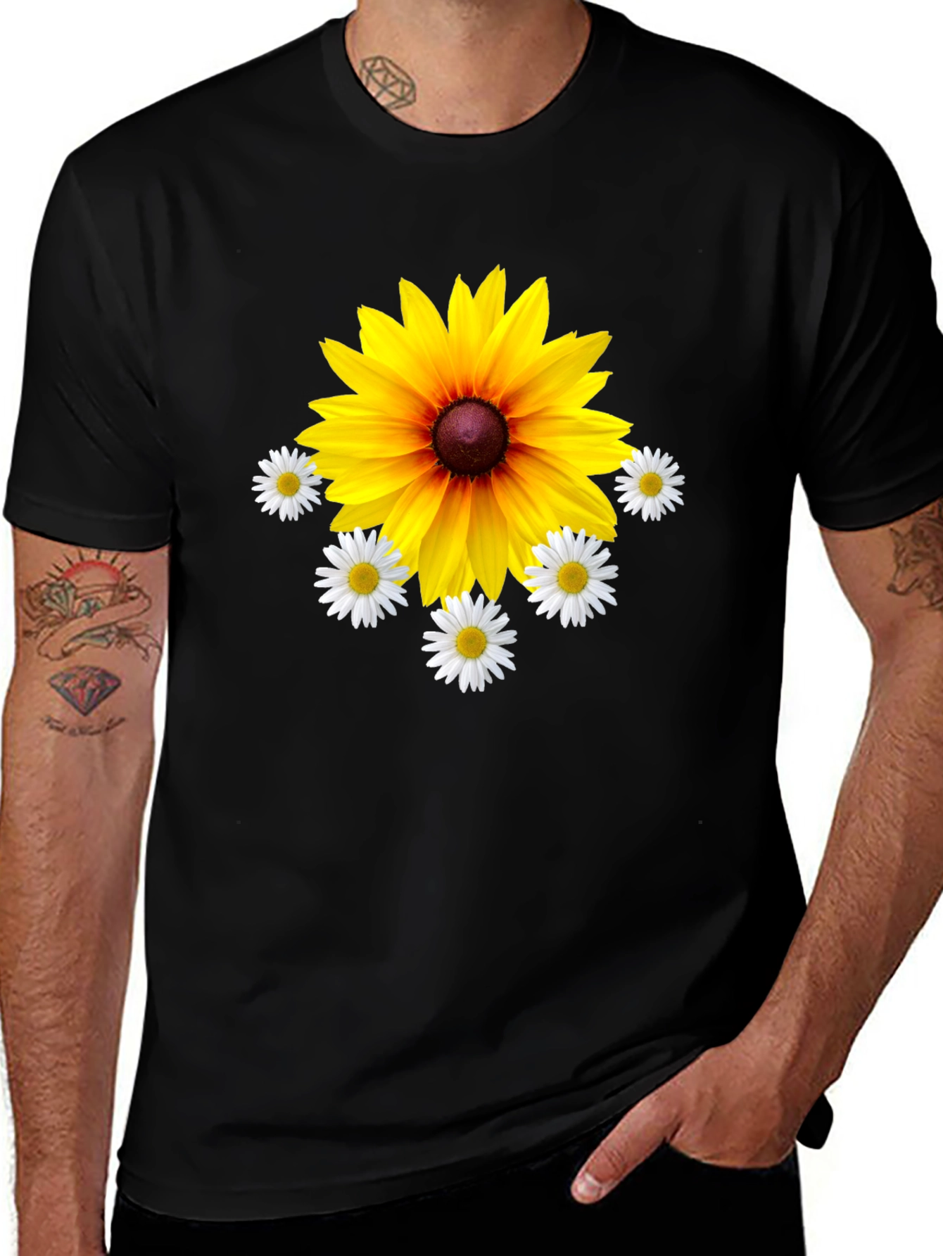 Variant 24 of Floral Graphic Tee - Black T-Shirt