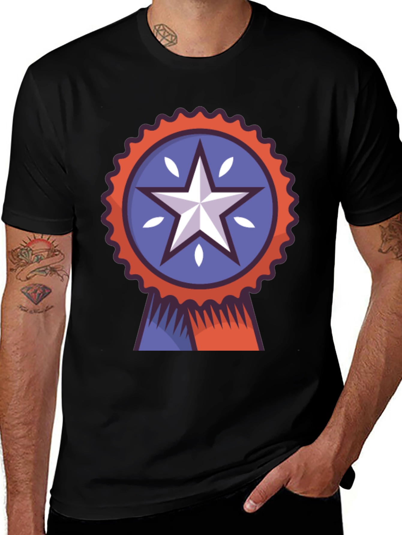 Variant 12 of Patriotic Star Ribbon Graphic Tee
