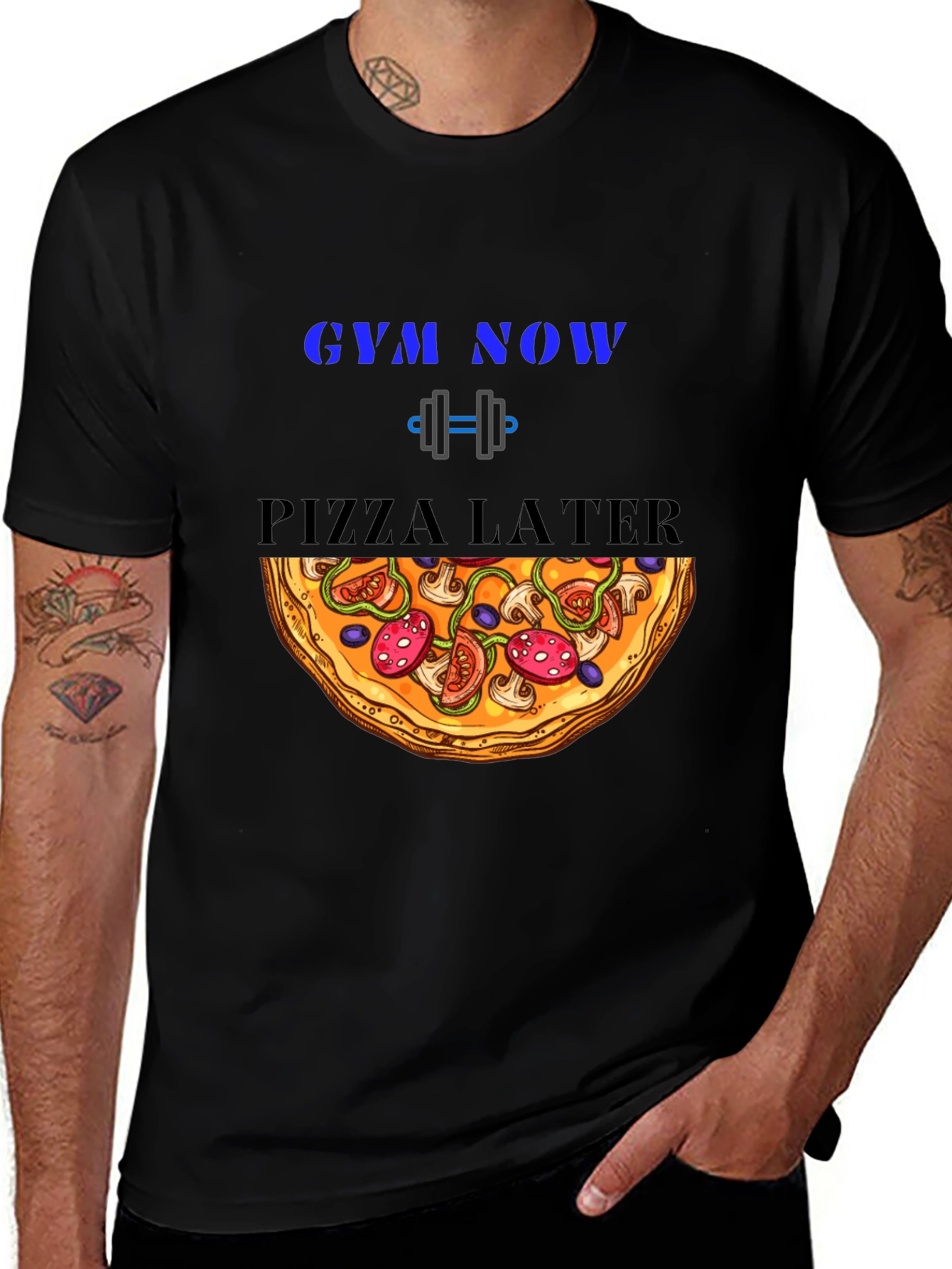 Variant 3 of Gym Now Pizza Later Graphic Tee