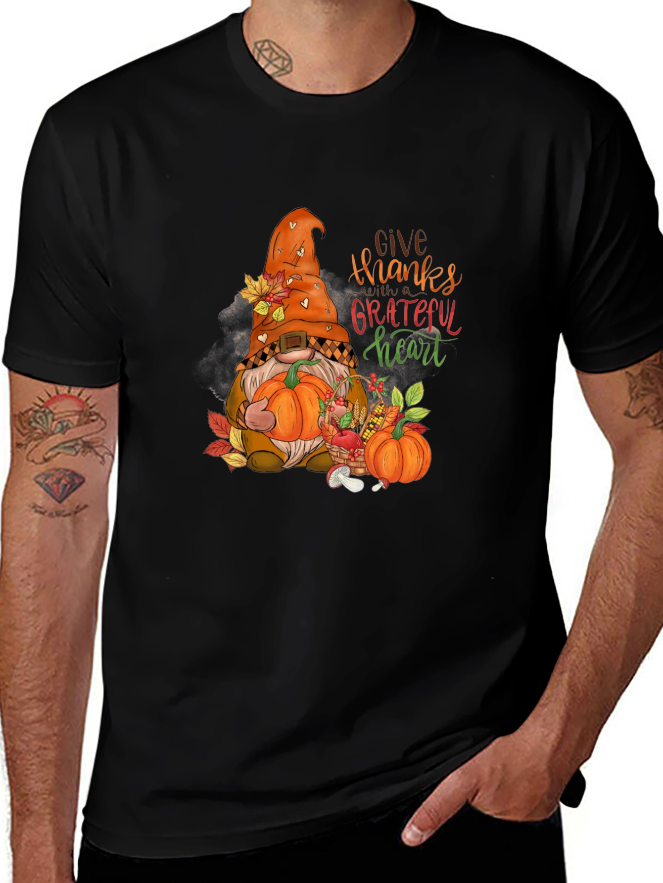 Variant 6 of Give Thanks Gnome Graphic Tee