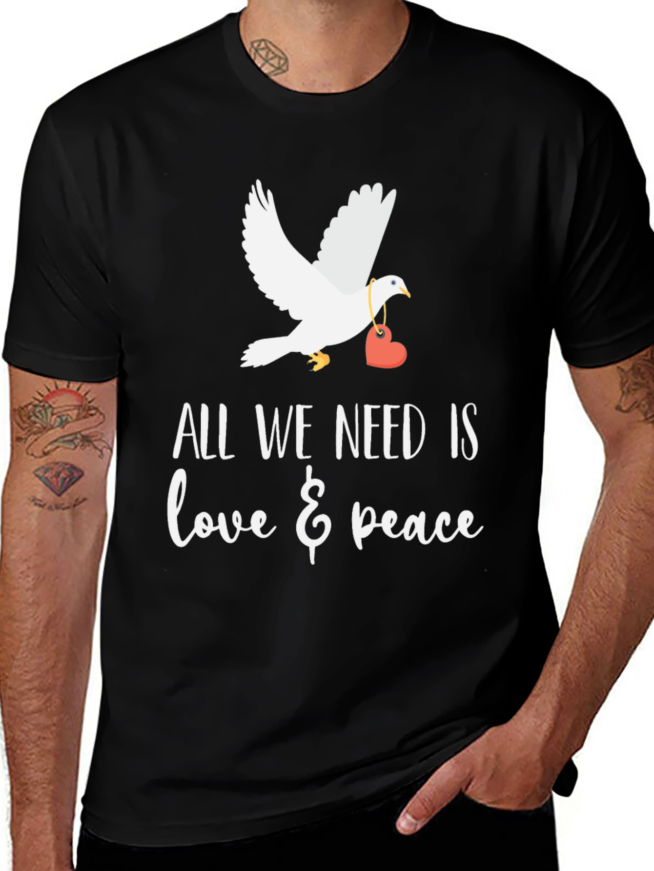Variant 7 of Love & Peace Dove Graphic T-Shirt
