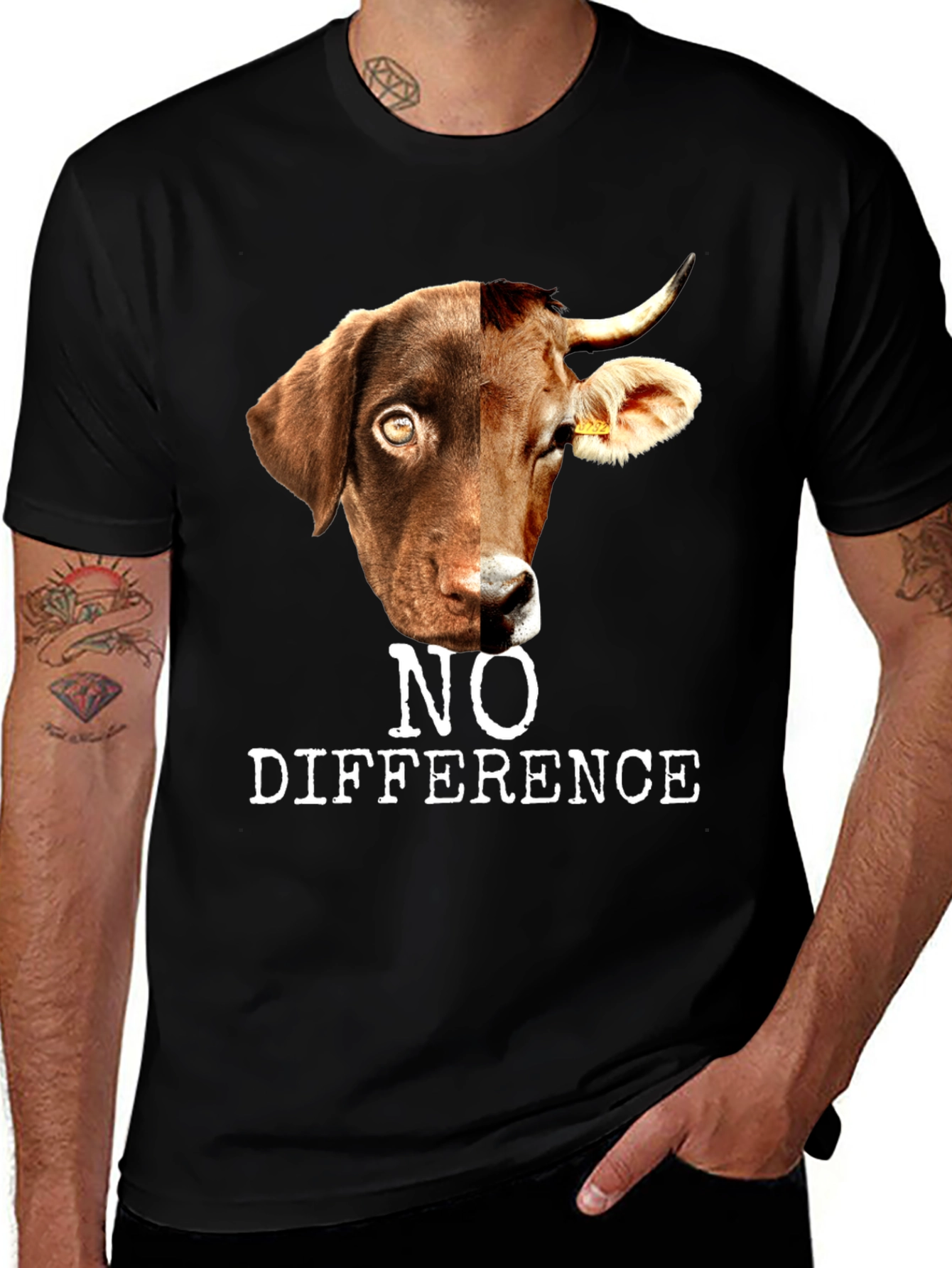 No Difference Dog Cow Hybrid Graphic Tee