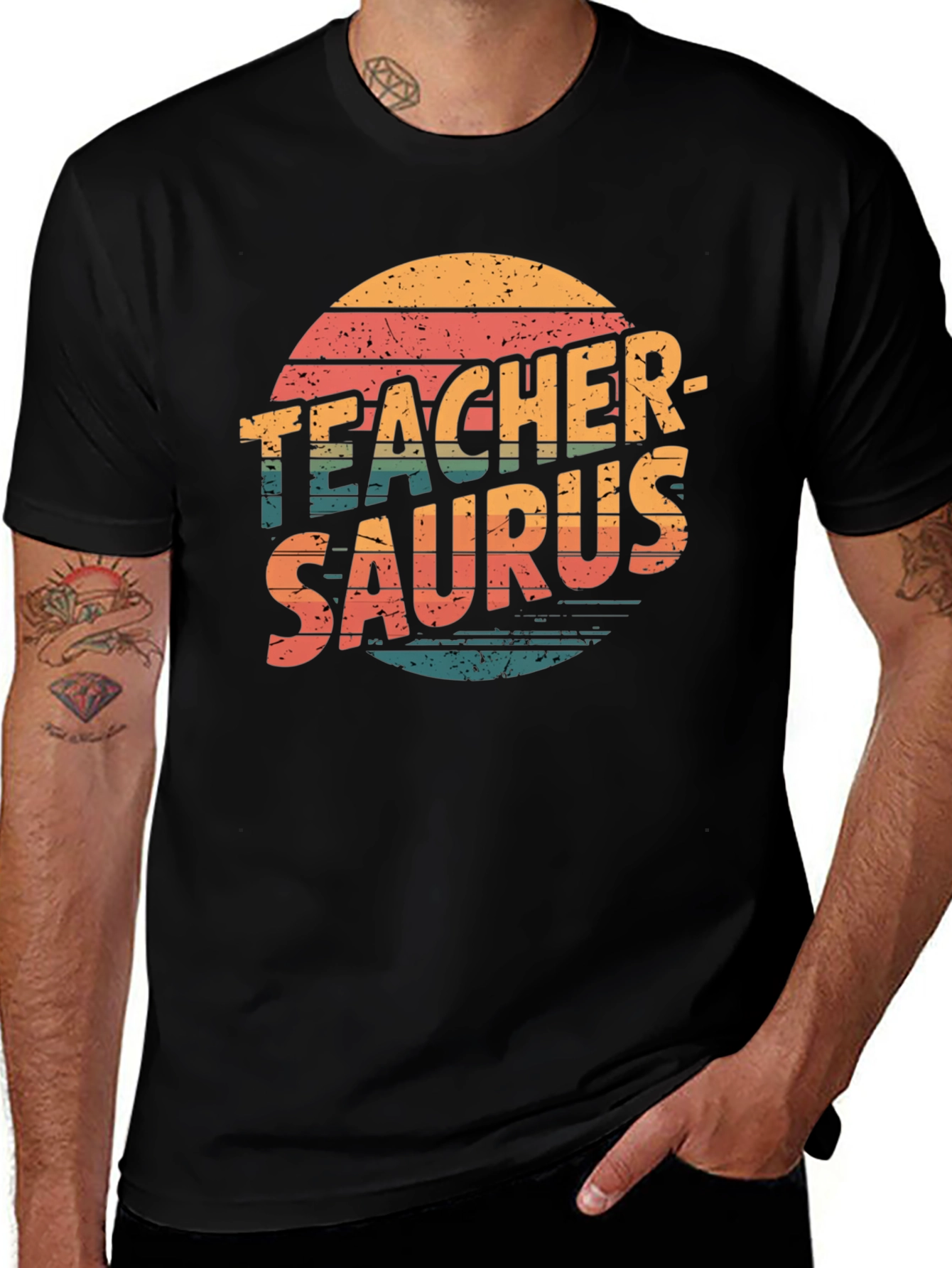 Teacher-Saurus Black T-Shirt