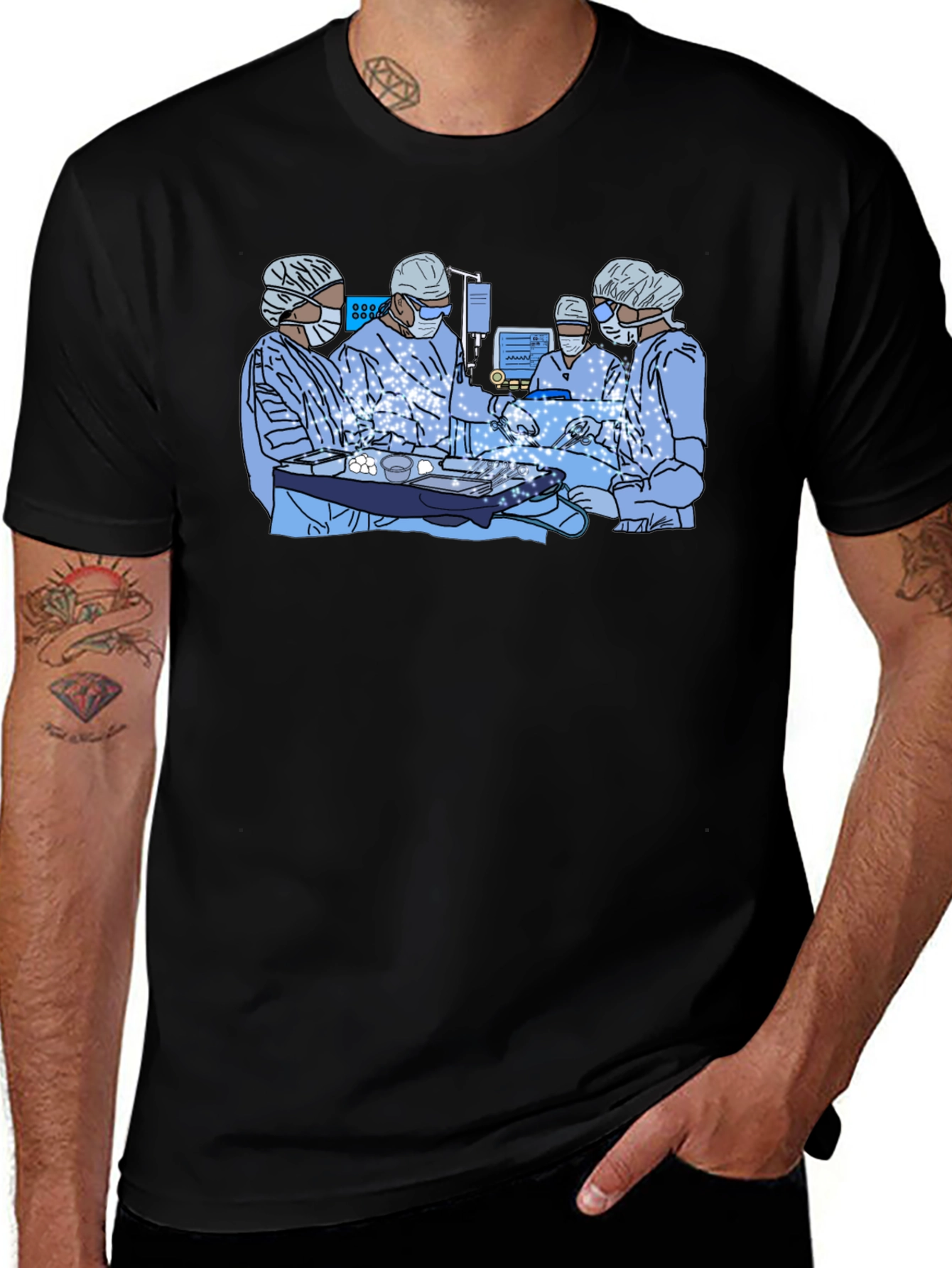 Variant 5 of Surgeon Team Graphic T-Shirt - Medical Professional Apparel