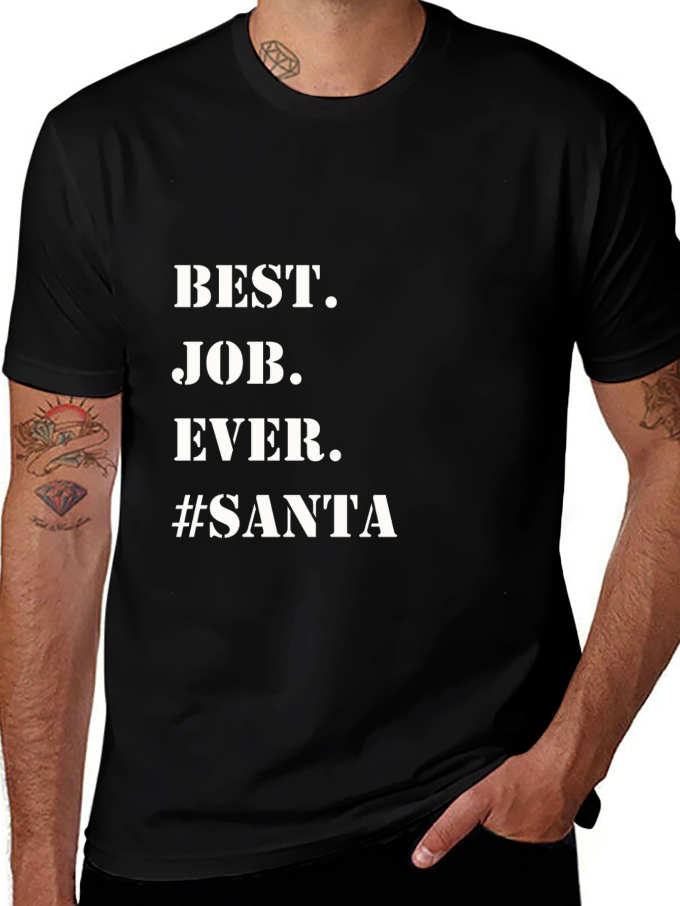 Best. Job. Ever. #Santa Black T-Shirt