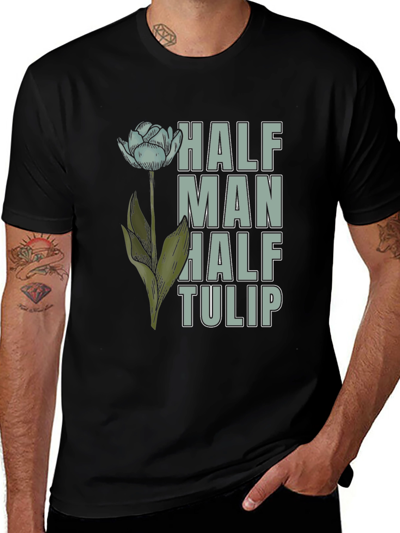 Variant 13 of Half Man Half Tulip Graphic T-Shirt