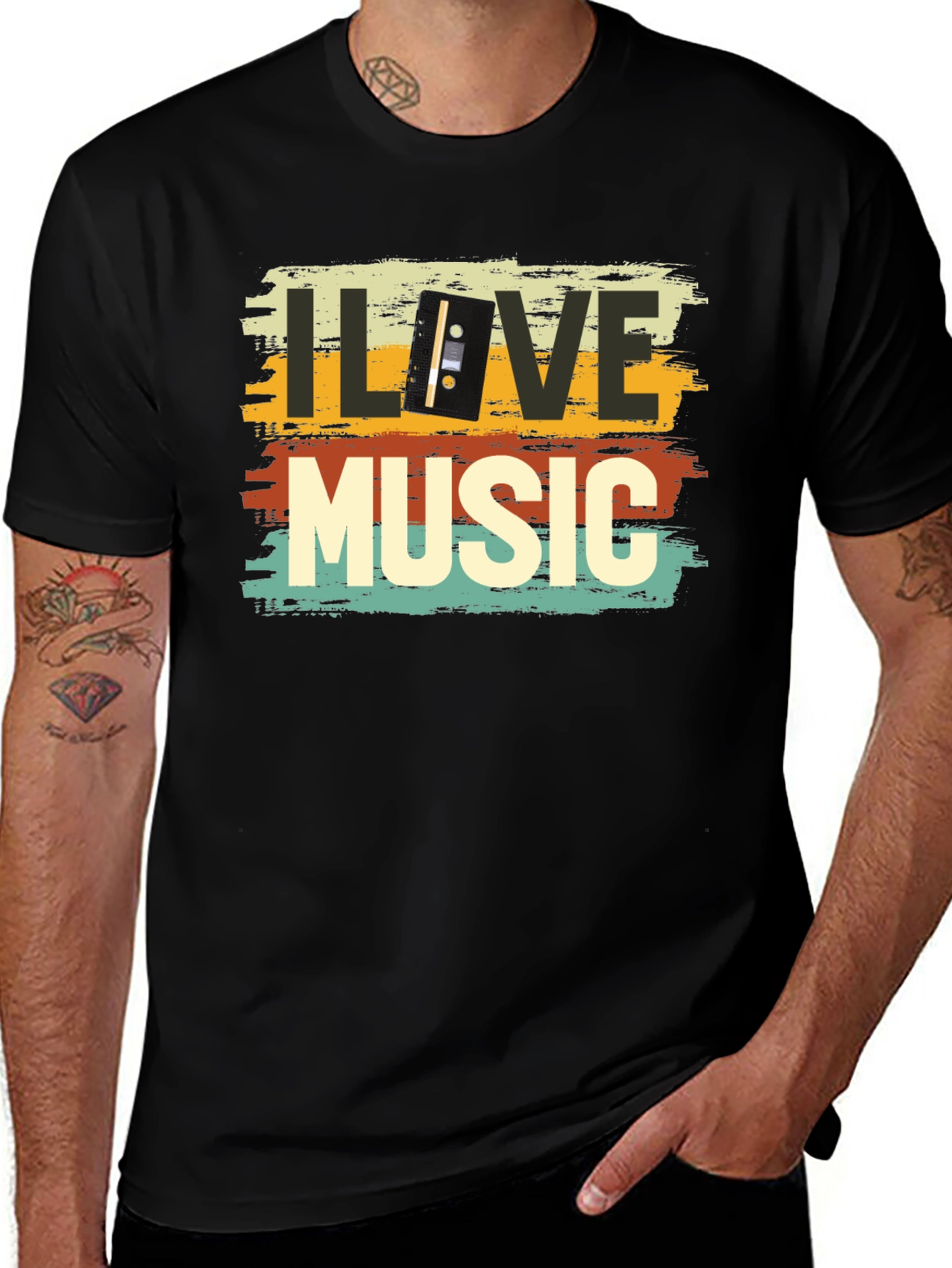 Variant 23 of I Love Music Retro Cassette T-Shirt