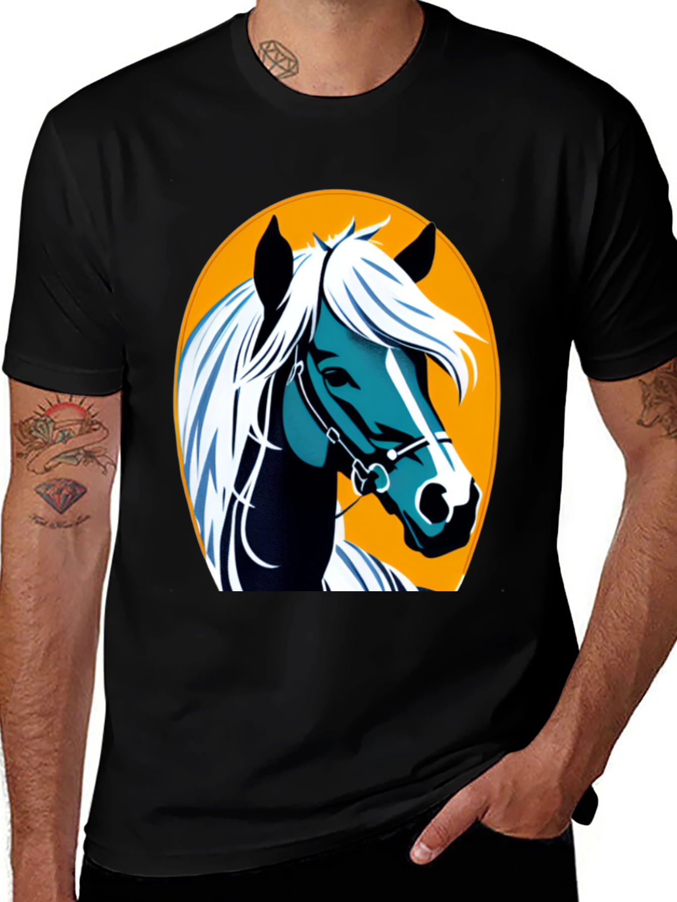 Variant 10 of Horse Graphic Tee - Equestrian Style Shirt