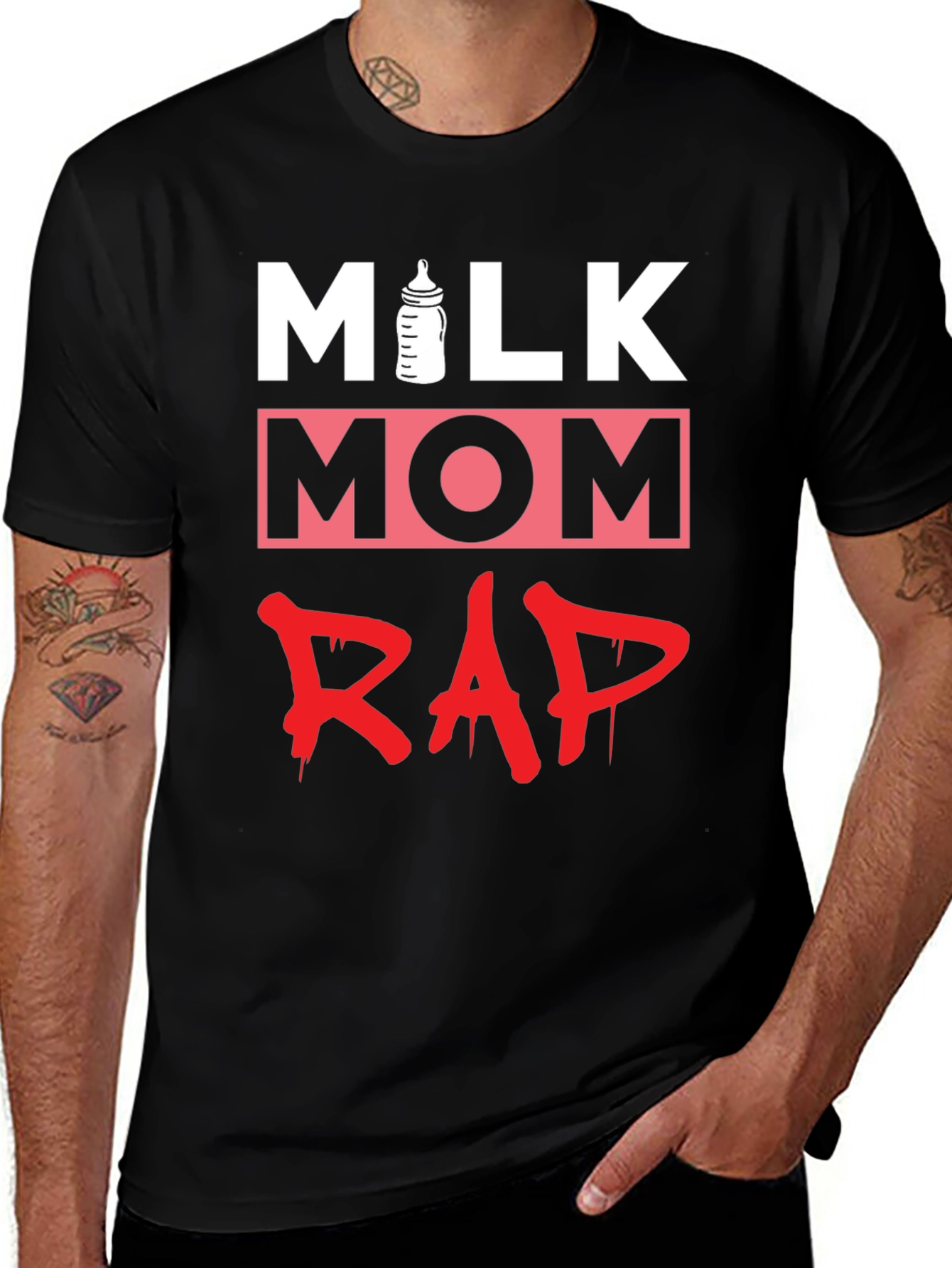 Variant 27 of Milk Mom Rap Funny Graphic T-Shirt