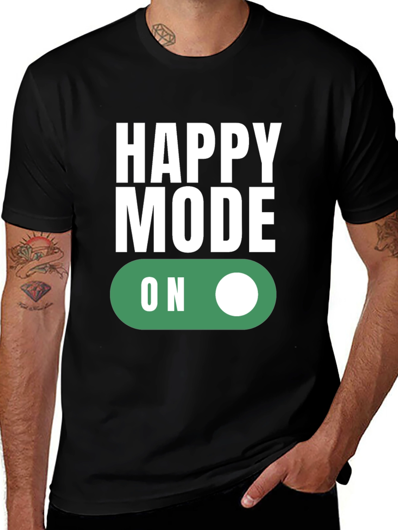 Variant 16 of Happy Mode On Black T-Shirt