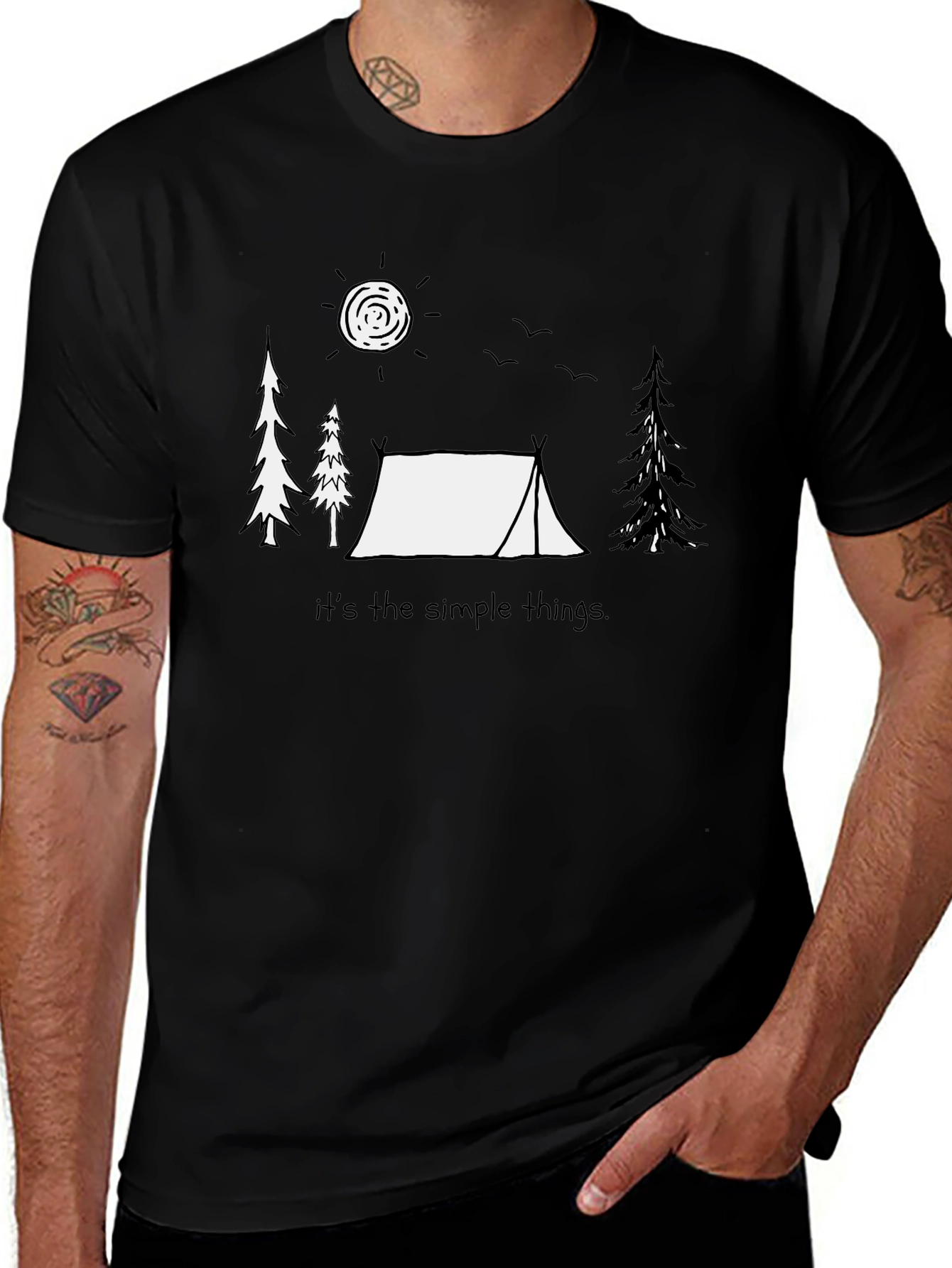 Variant 12 of Camping Scene Graphic T-Shirt - "Simple Things"