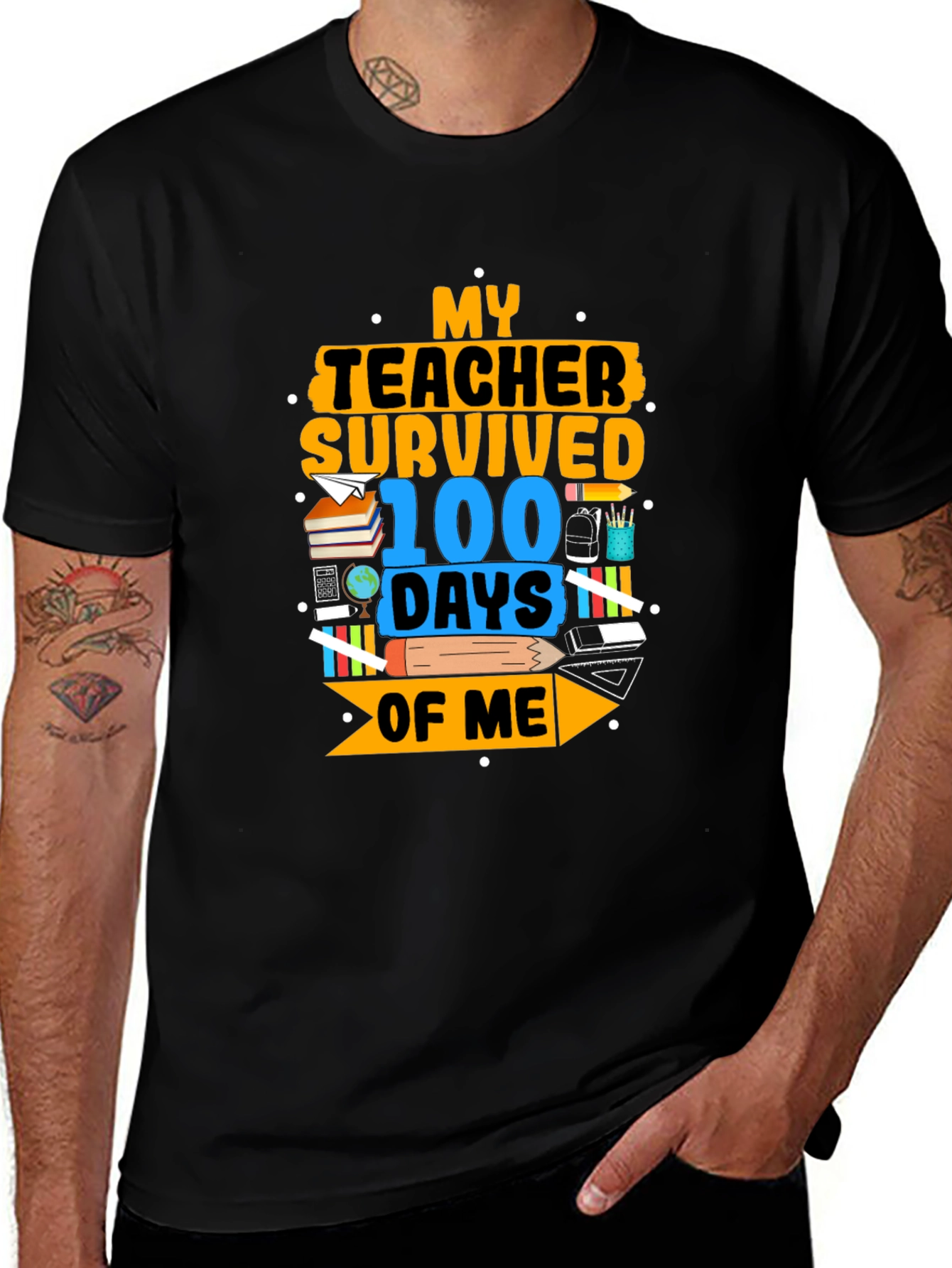 Variant 19 of Teacher Survived 100 Days T-Shirt