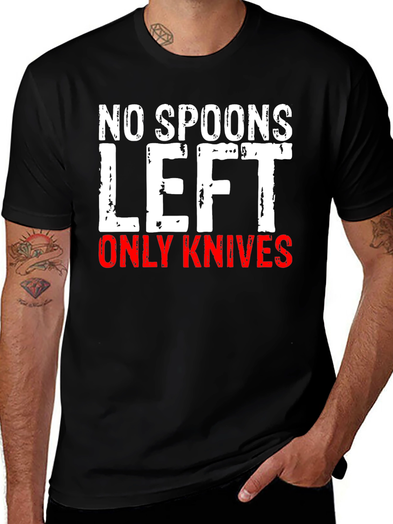 Variant 23 of No Spoons Left Only Knives T-Shirt, Funny Graphic Tee