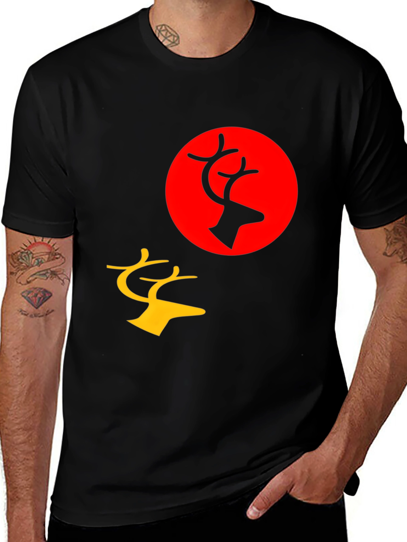 Variant 9 of Black Deer Graphic Tee - Bold and Stylish