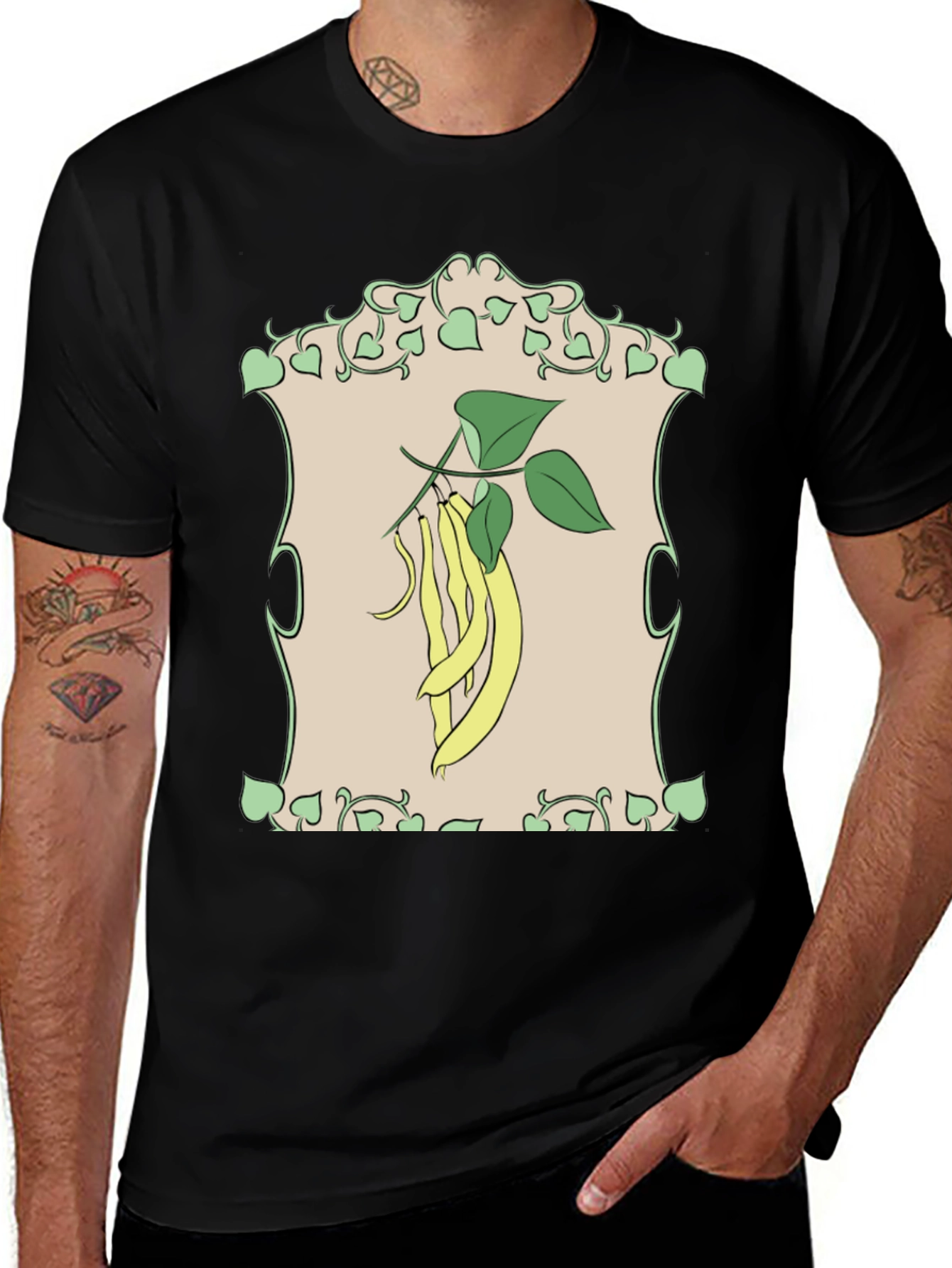 Variant 12 of Novelty Yellow Bean Plant Graphic Print T-Shirt