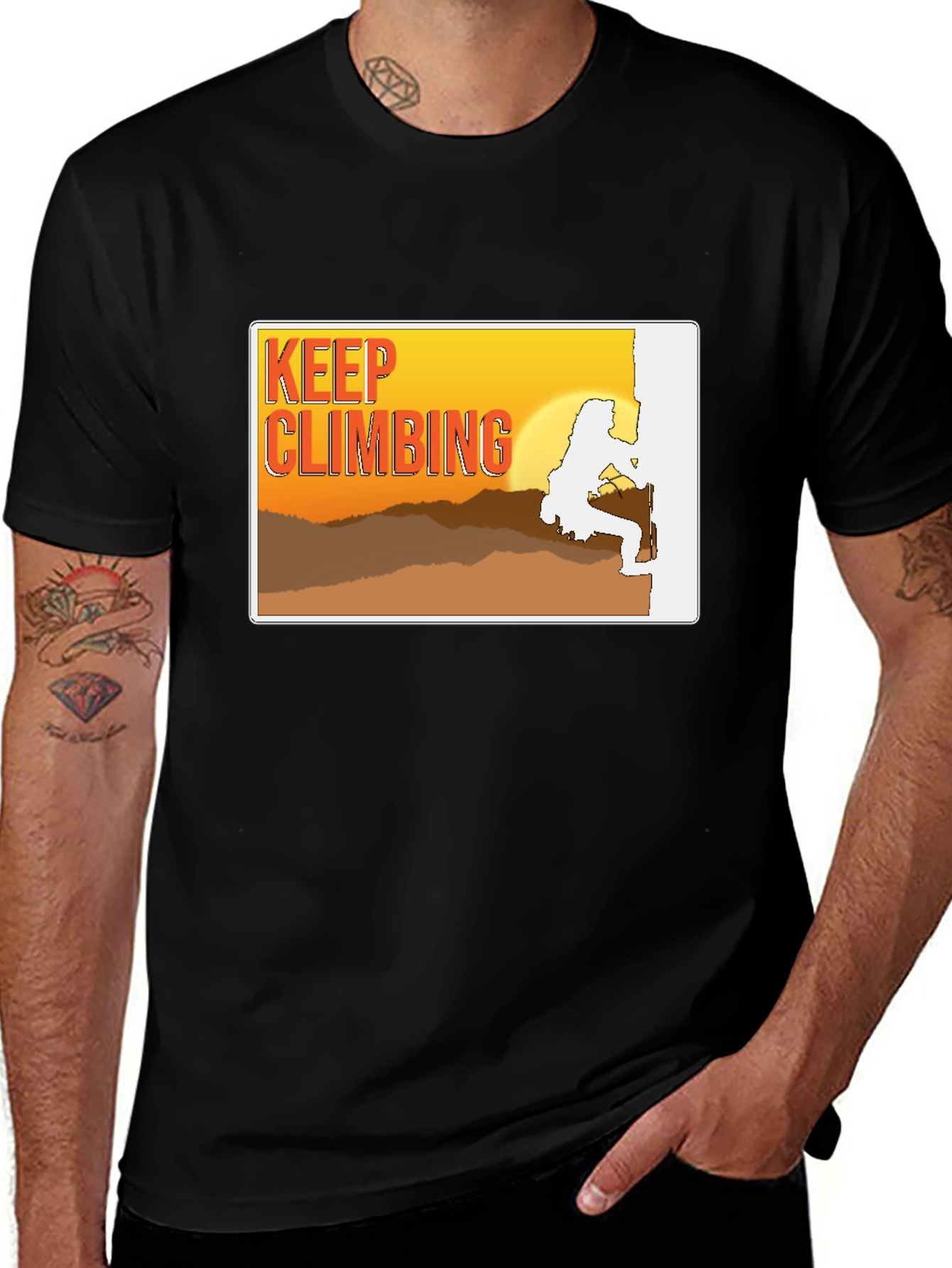 Variant 15 of Keep Climbing T-Shirt | Black Graphic Tee
