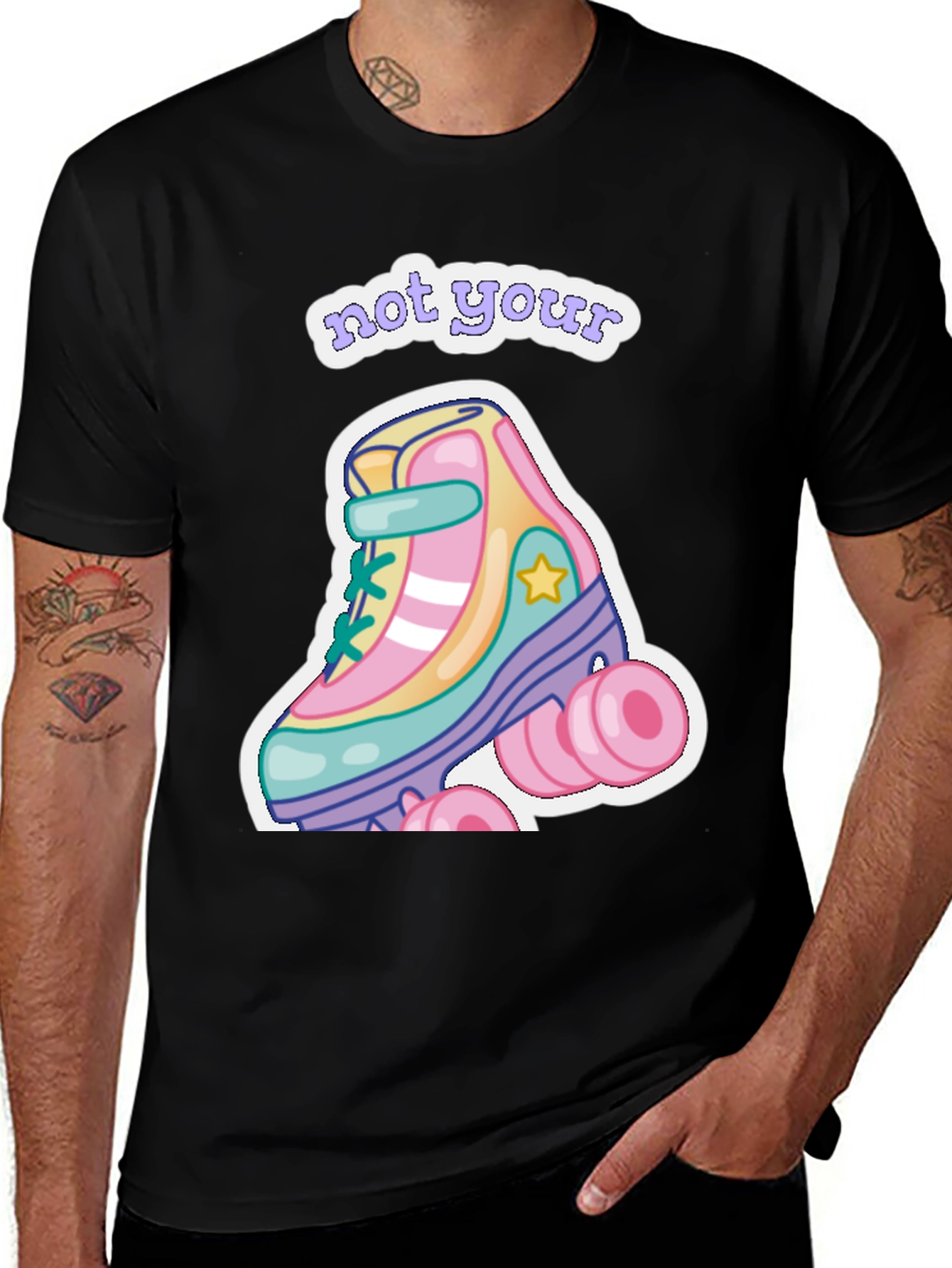 Variant 21 of Retro Roller Skate T-Shirt - Not Your Skate!