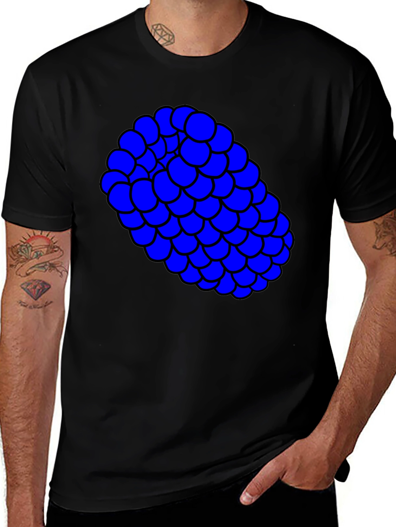 Variant 19 of Raspberry Graphic Tee - Black Casual T-Shirt