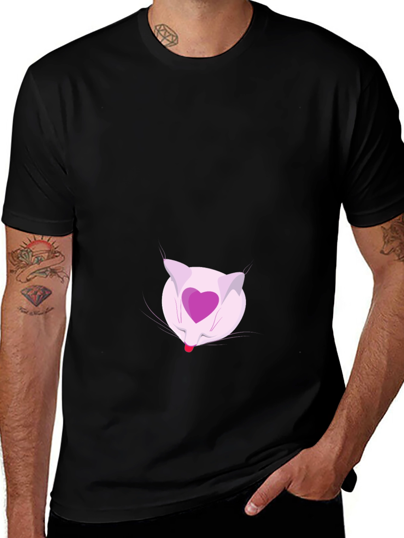 Variant 22 of Heart-Eyed Kitty Black Tee