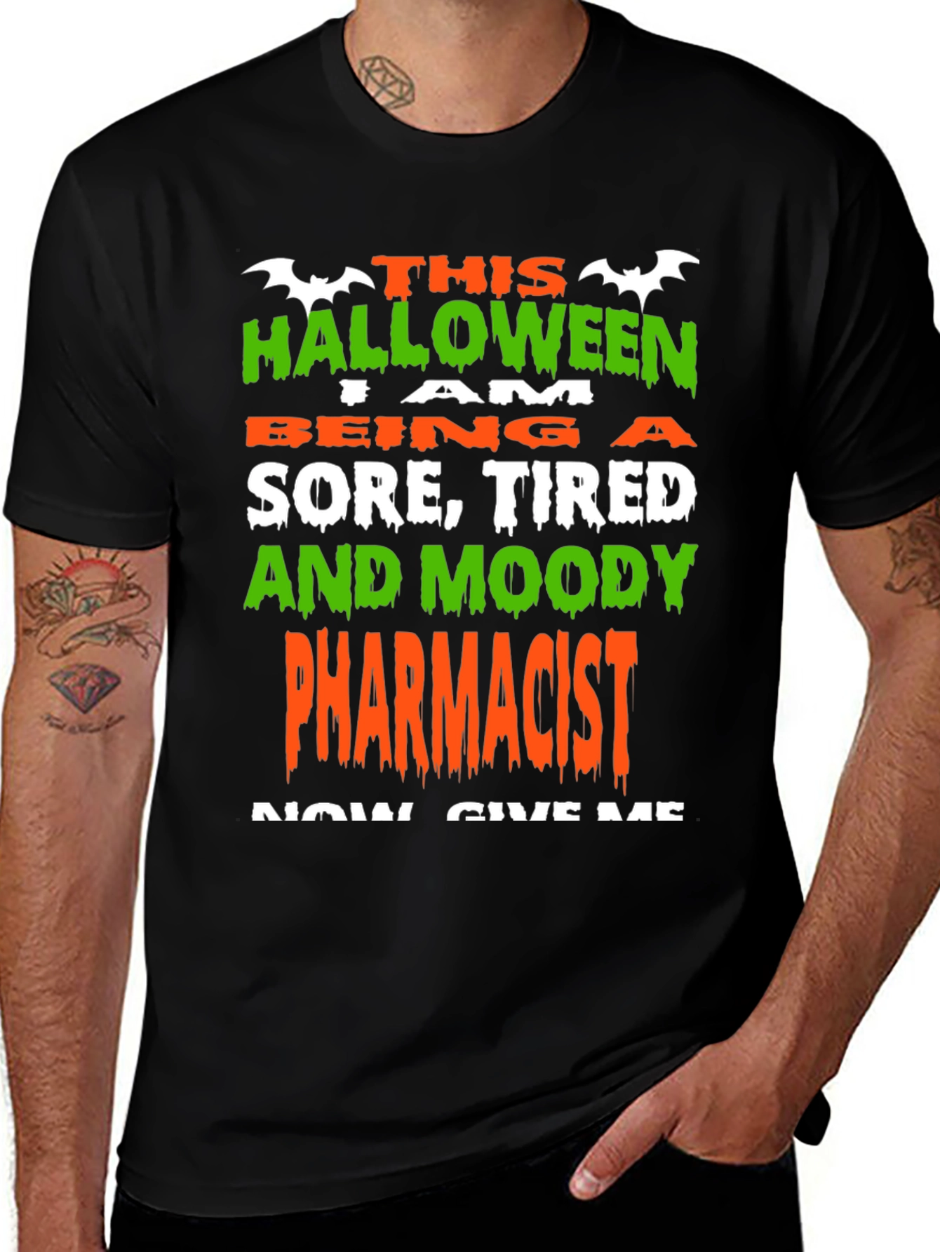 Halloween Pharmacist T-Shirt: Sore, Tired & Moody