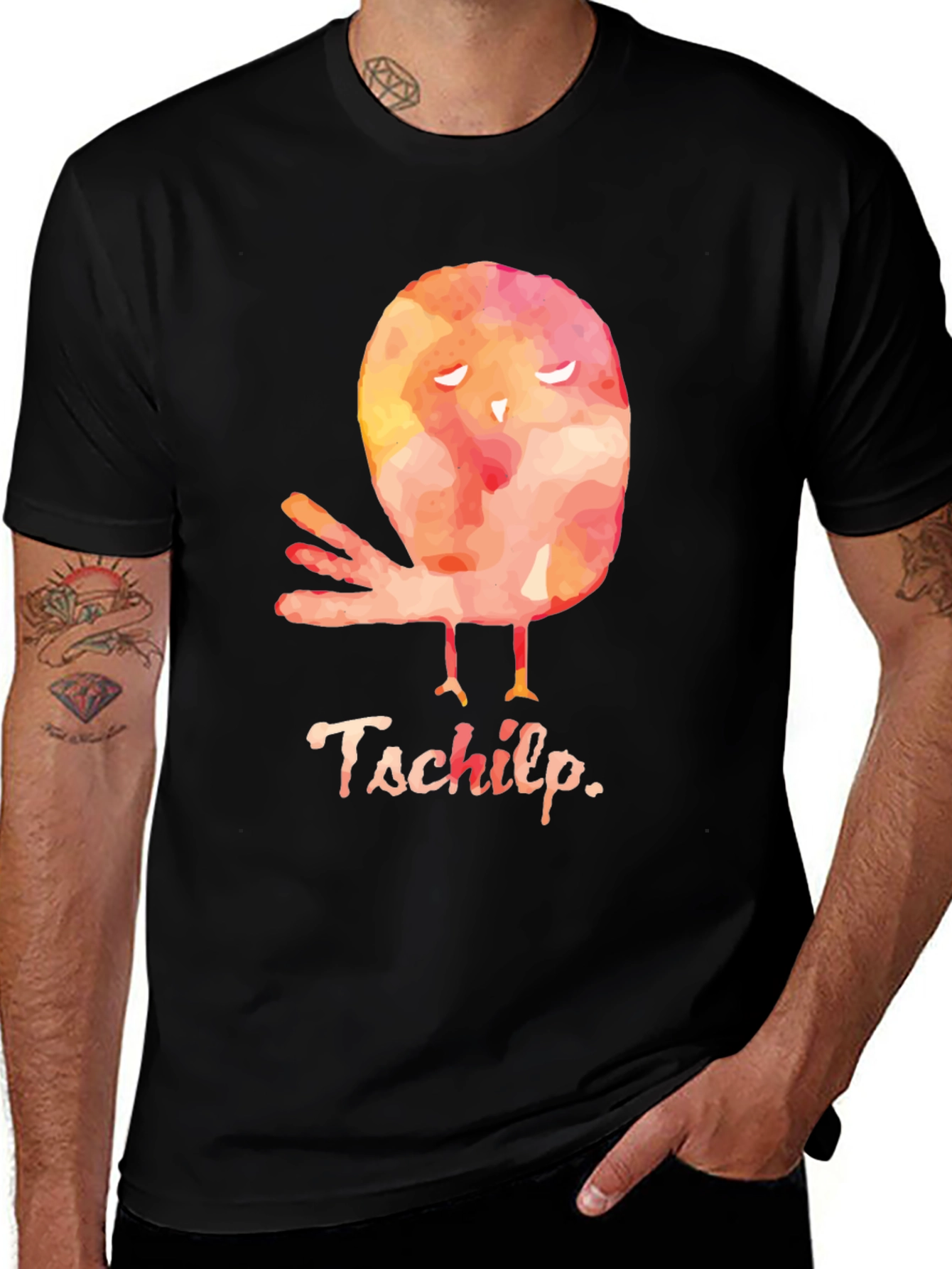 Variant 14 of Tschilp Bird Graphic Tee - Unique Watercolor Design