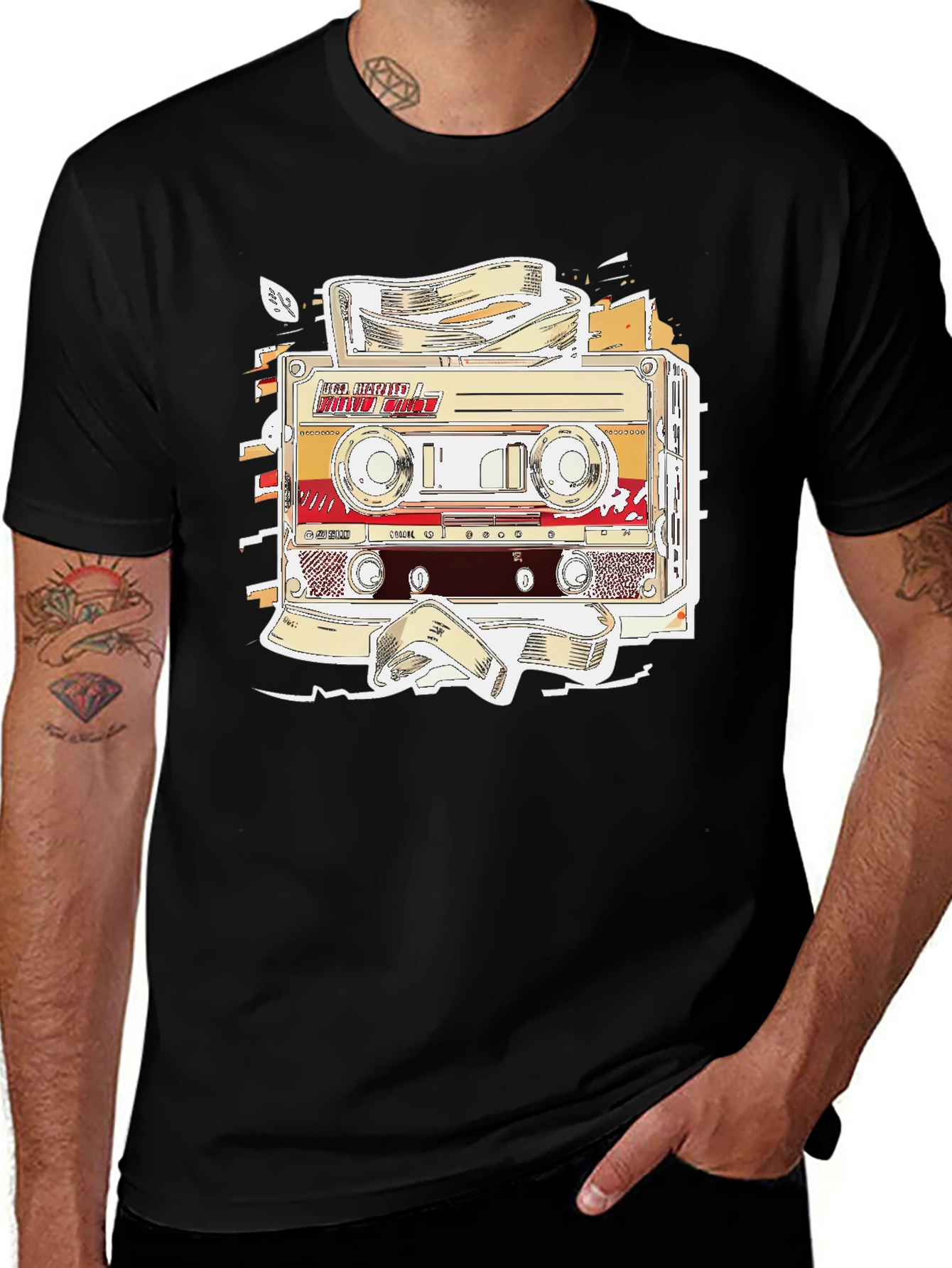 Variant 27 of Retro Cassette Tape Graphic T-Shirt - Vintage Music Lover Tee