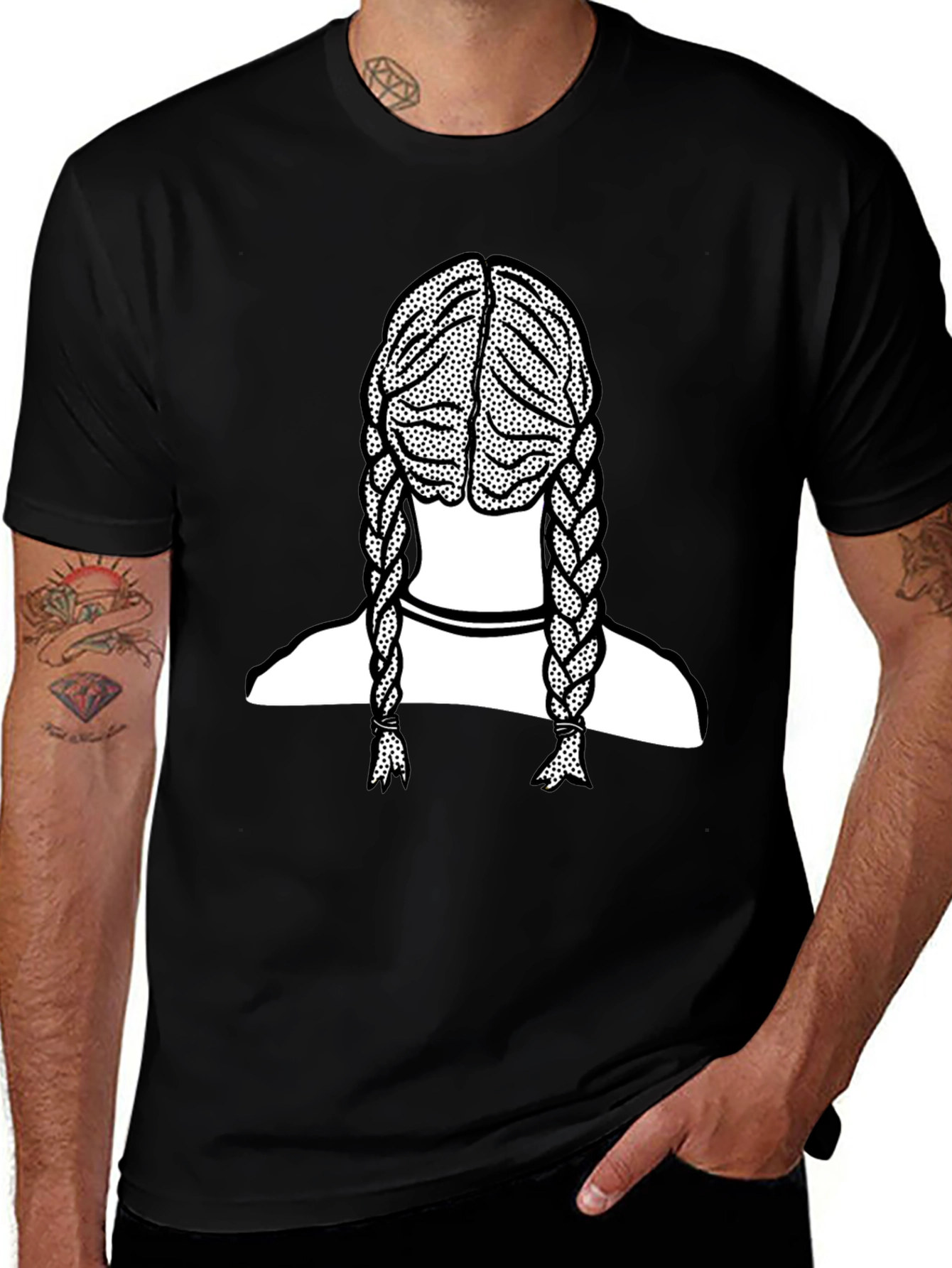 Variant 5 of Braided Hair Graphic Tee - Unisex Cotton T-Shirt