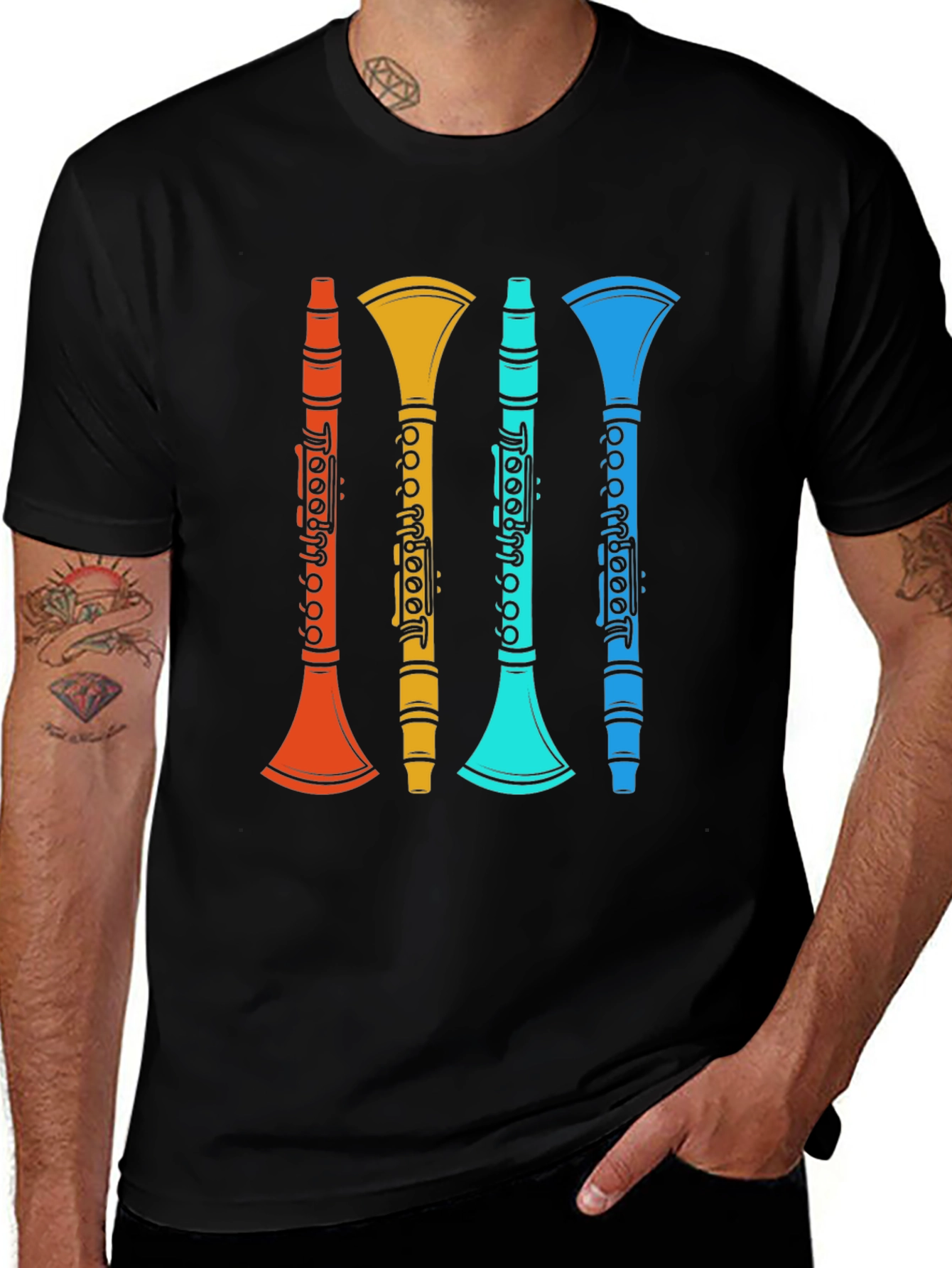Variant 24 of Retro Clarinet T-Shirt - Musical Instrument Tee