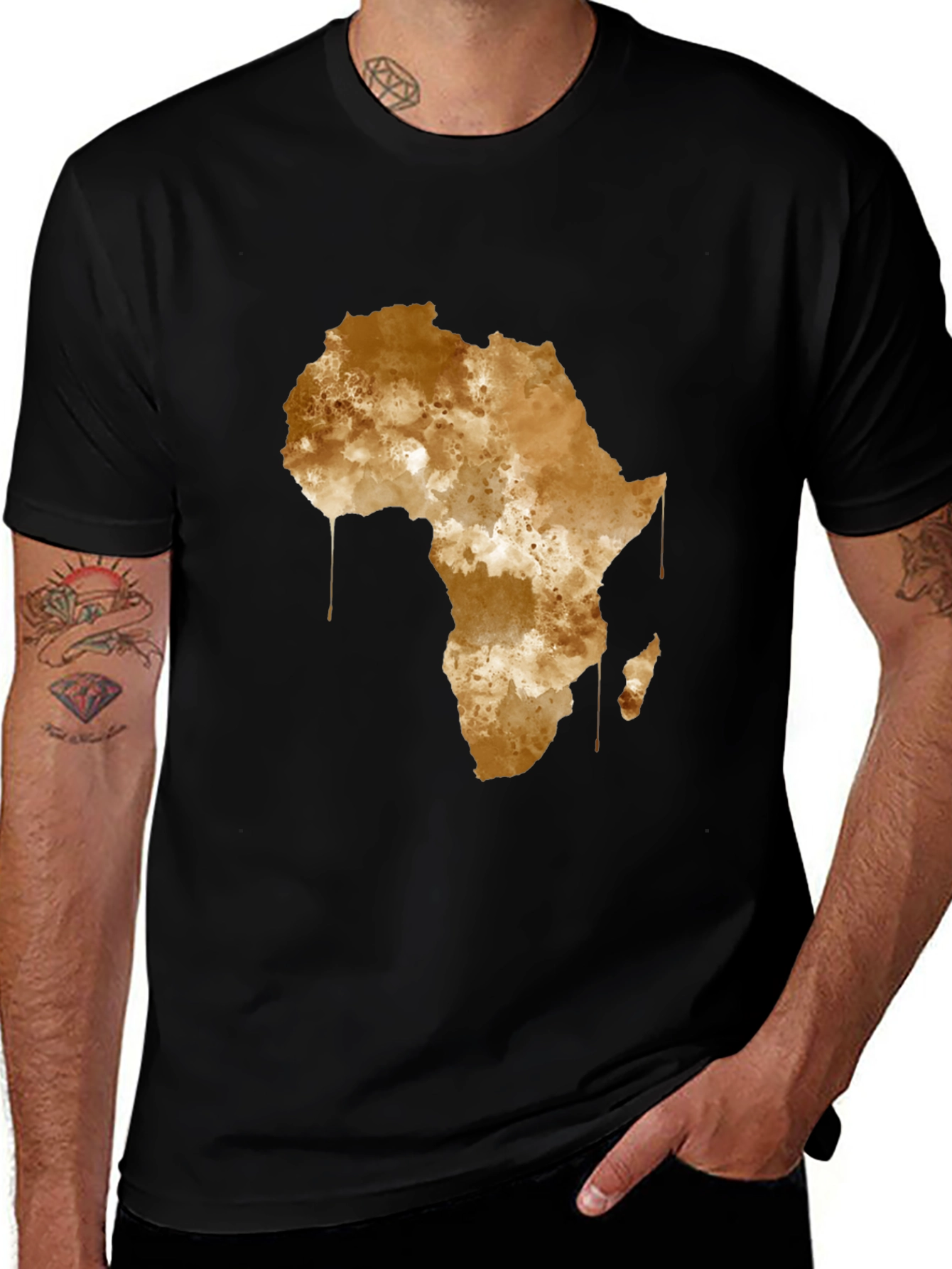 Africa Map Graphic Tee - Black