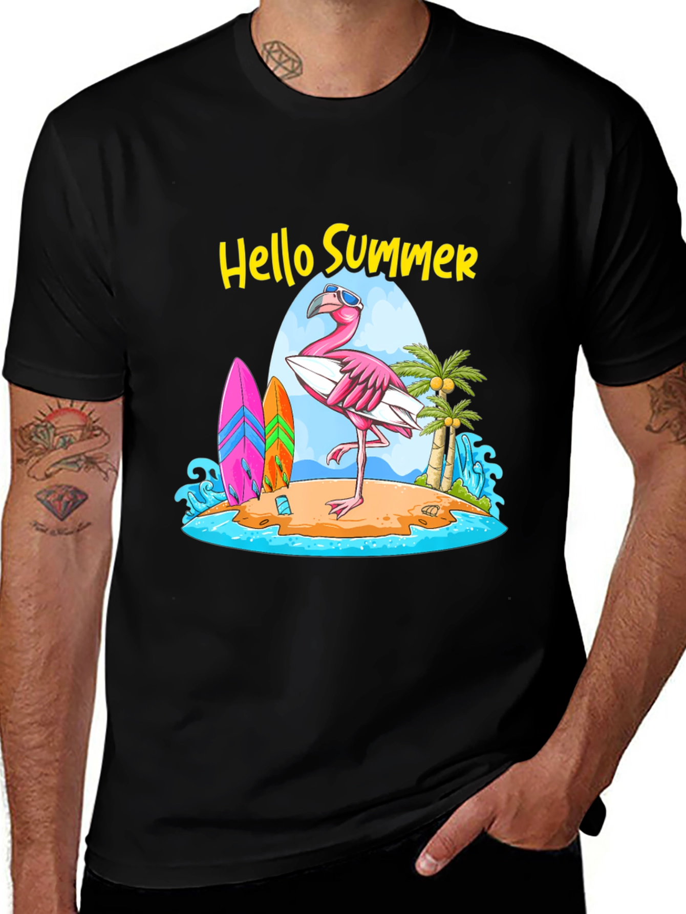 Hello Summer Flamingo Graphic Tee