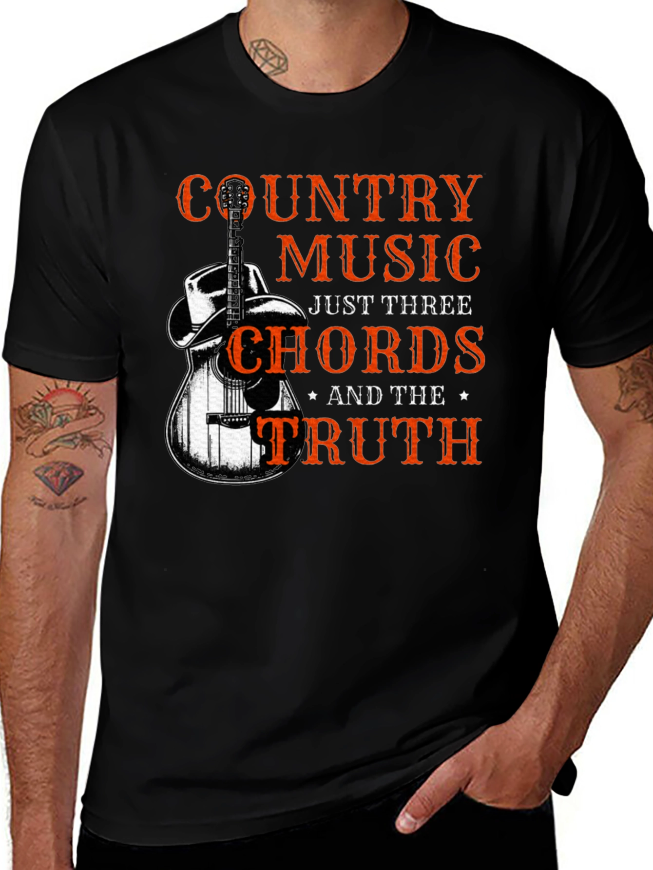 Variant 29 of Country Music Guitar T-Shirt: Three Chords & The Truth