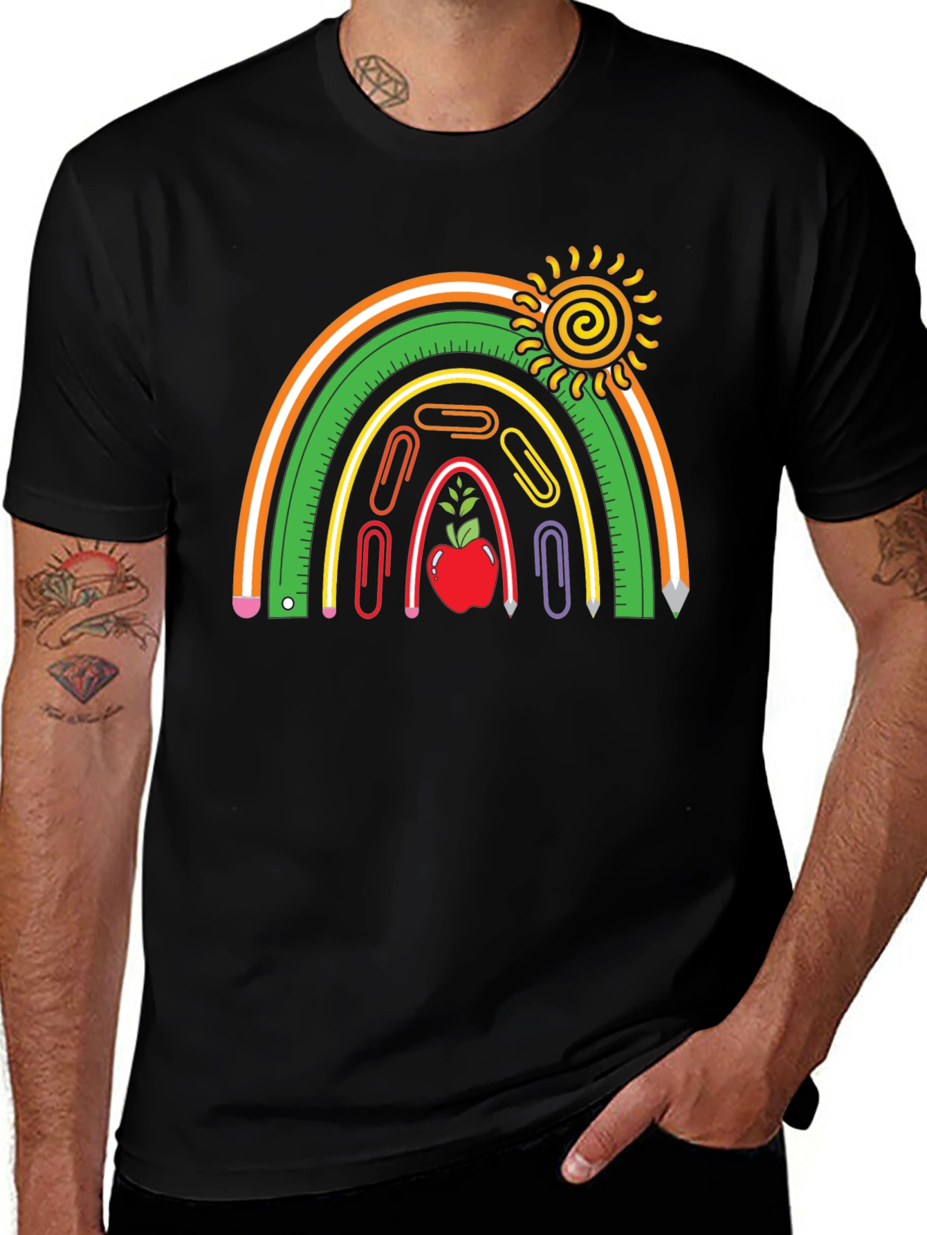 Variant 2 of Teacher Rainbow Graphic T-Shirt
