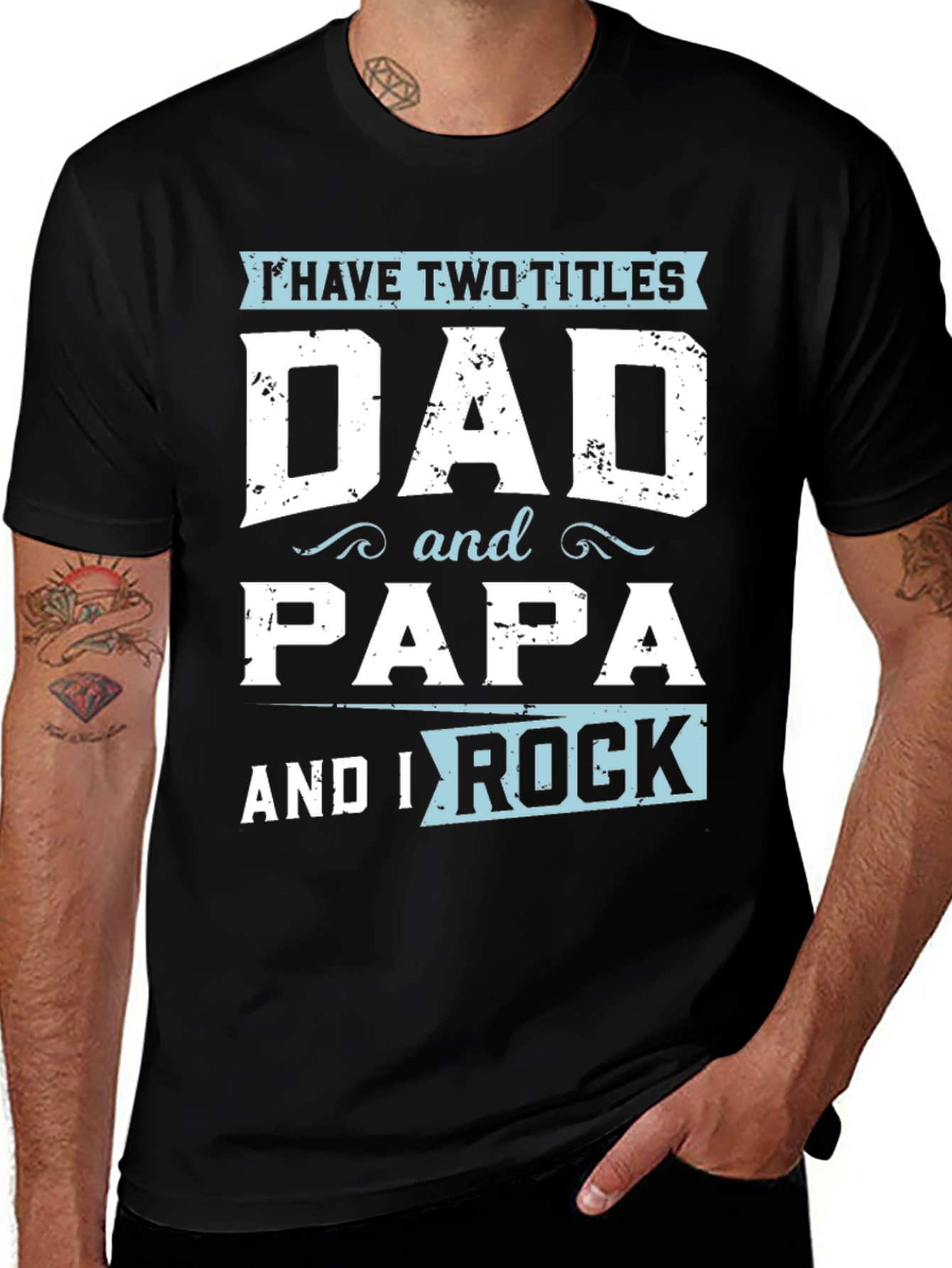 Variant 19 of Dad and Papa T-Shirt - I Rock!