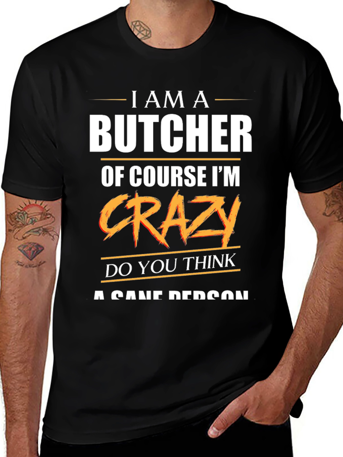 Variant 22 of Butcher Crazy T-Shirt - Funny Meat Cutter Tee