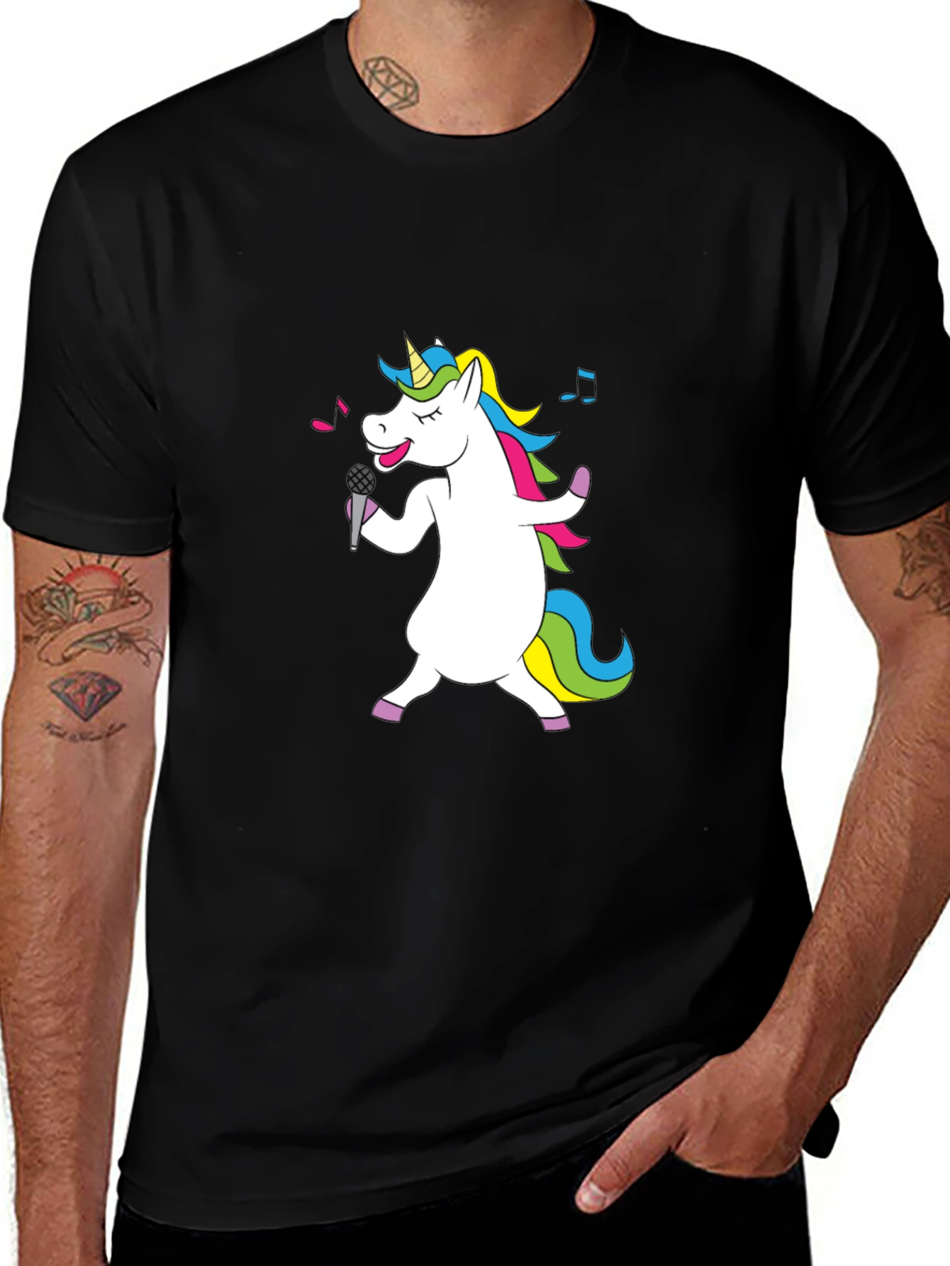 Variant 29 of Singing Unicorn Black T-Shirt
