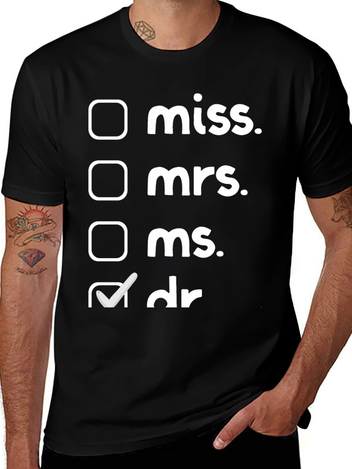 Black Doctor Title Checklist Funny T-Shirt main image