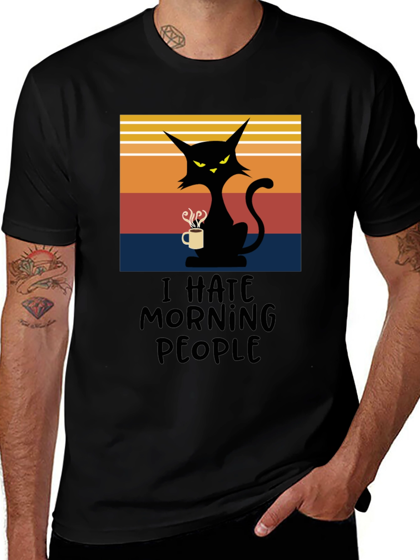 Variant 21 of I Hate Morning People Cat T-Shirt