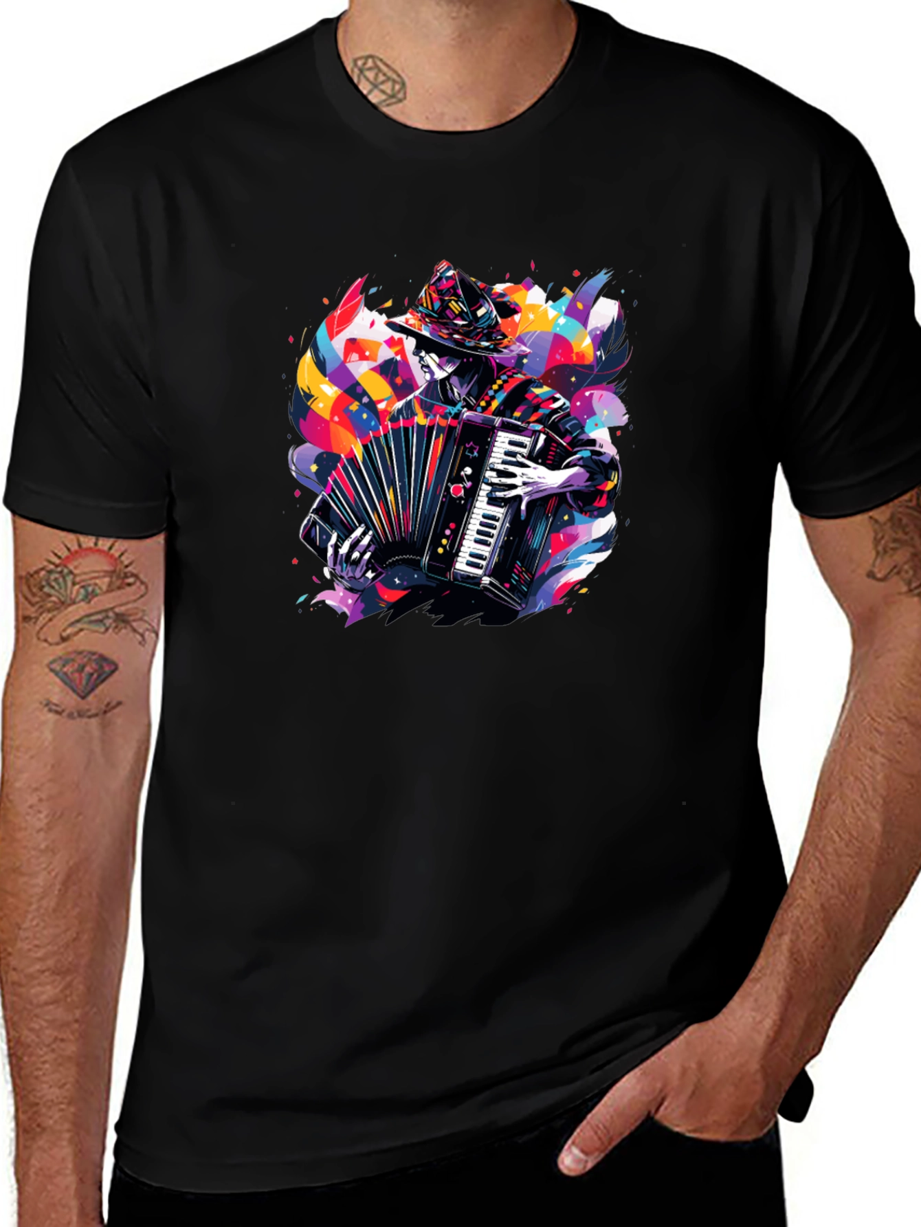 Variant 11 of Accordion Player Graphic Tee - Black