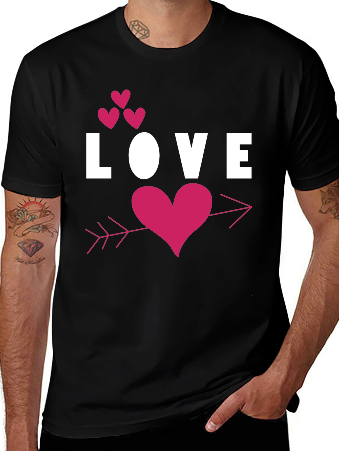 Variant 27 of Love Heart Arrow Graphic Tee - Valentine's Day Shirt